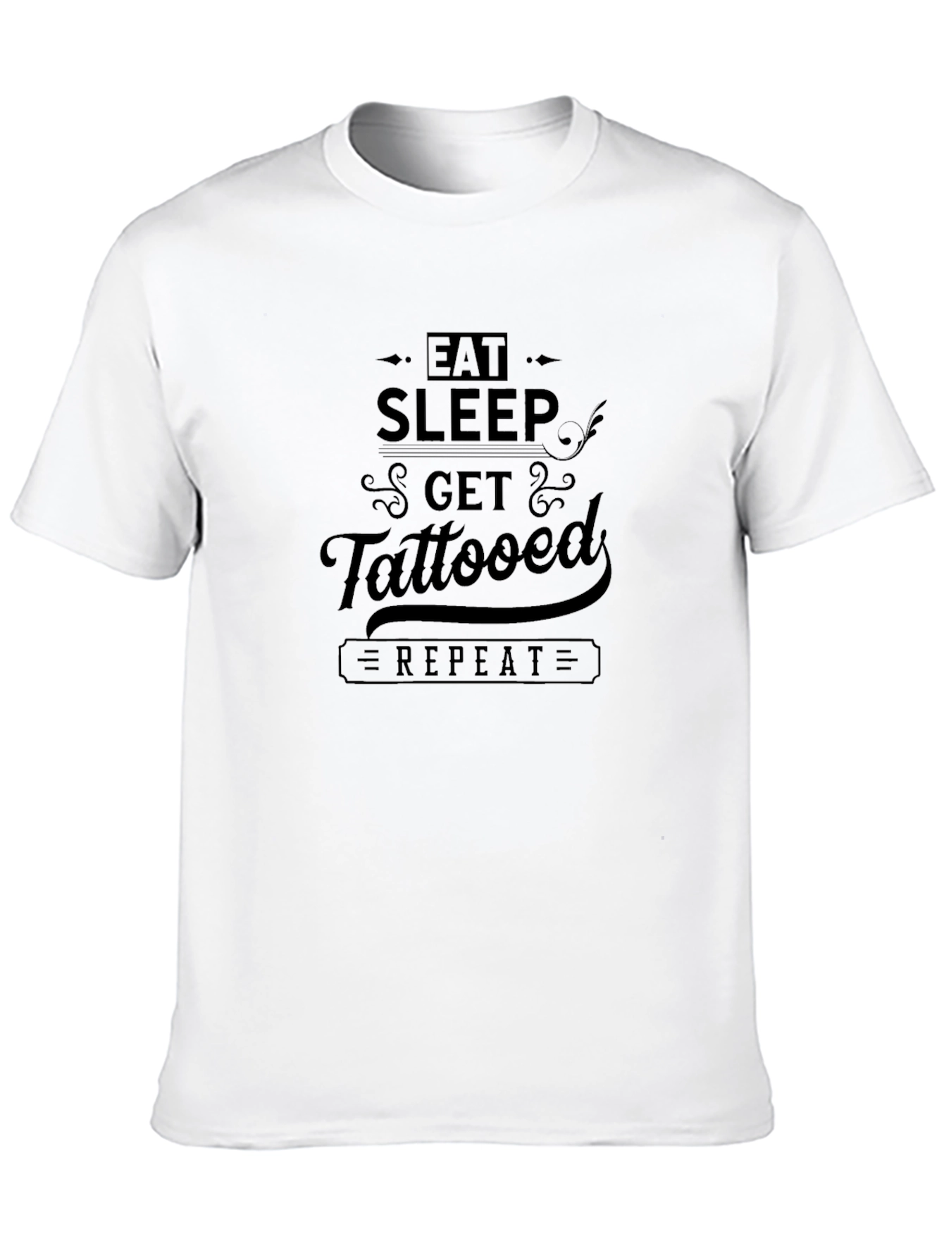 Eat Sleep Get Tattooed Repeat Black Graphic Tee