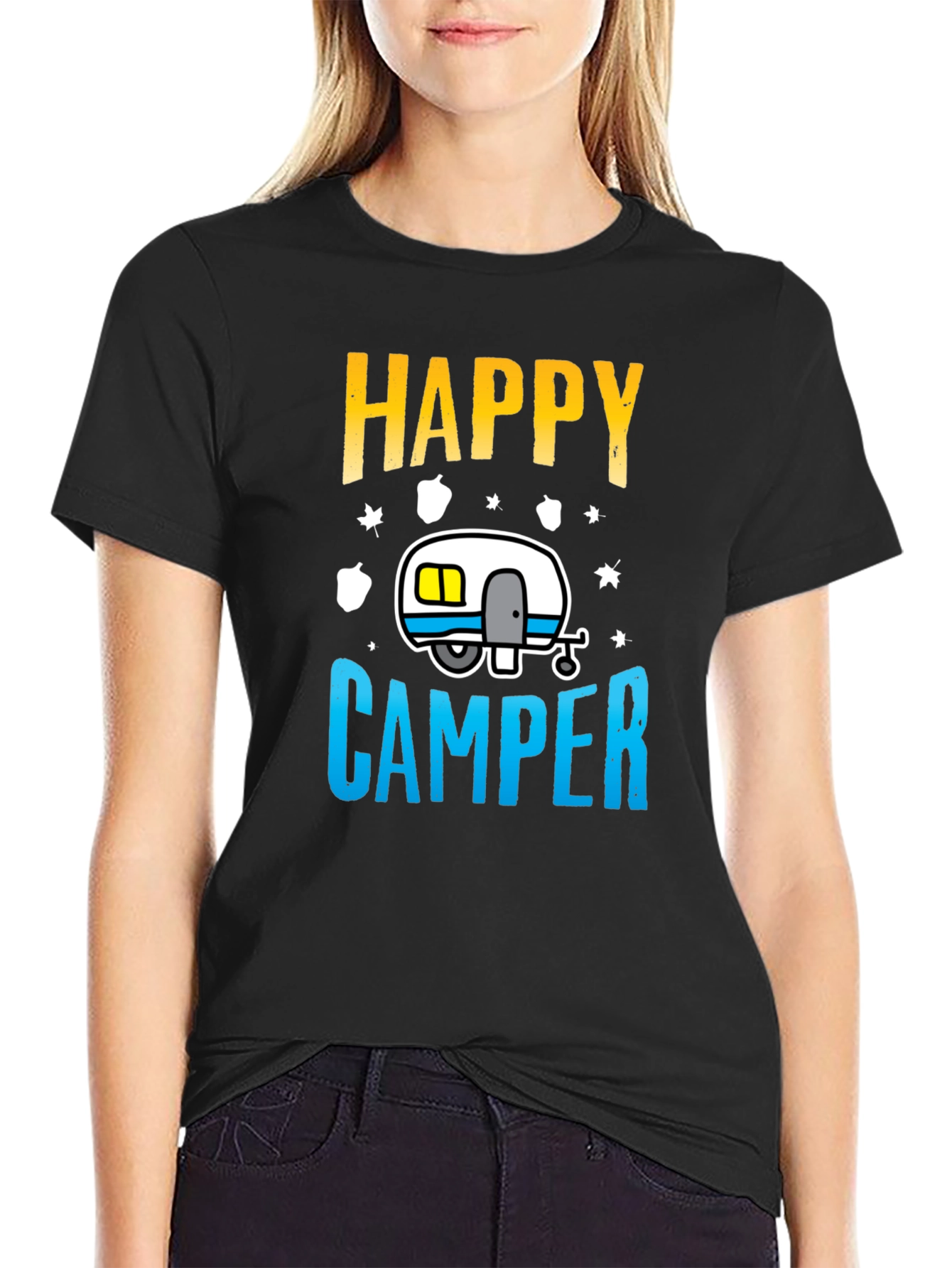 Happy Camper Graphic Tee - Camping Adventure Shirt