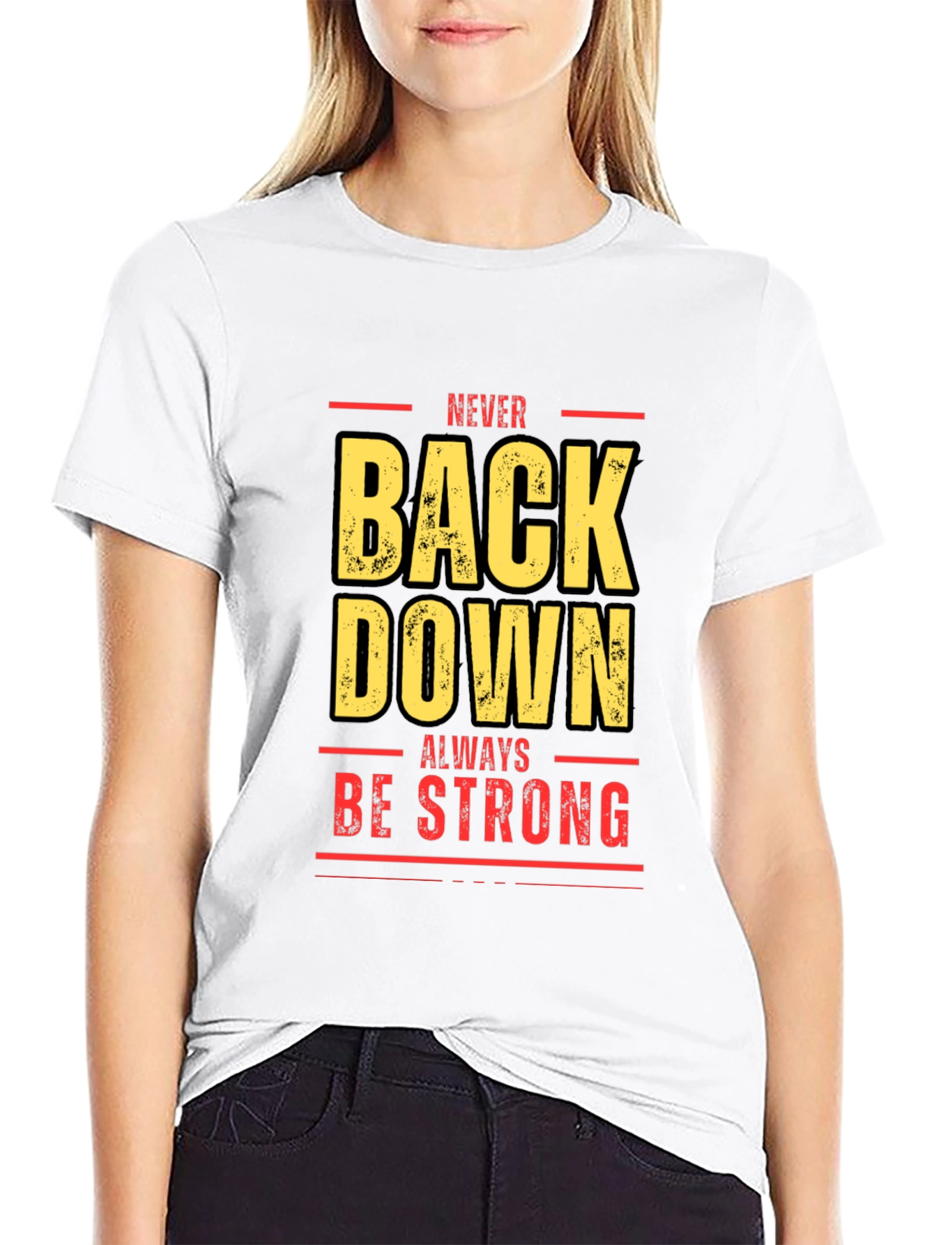 Never Back Down Black Graphic Tee