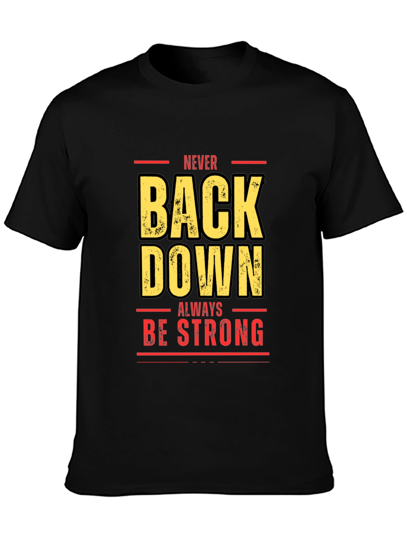 Never Back Down Black Graphic Tee