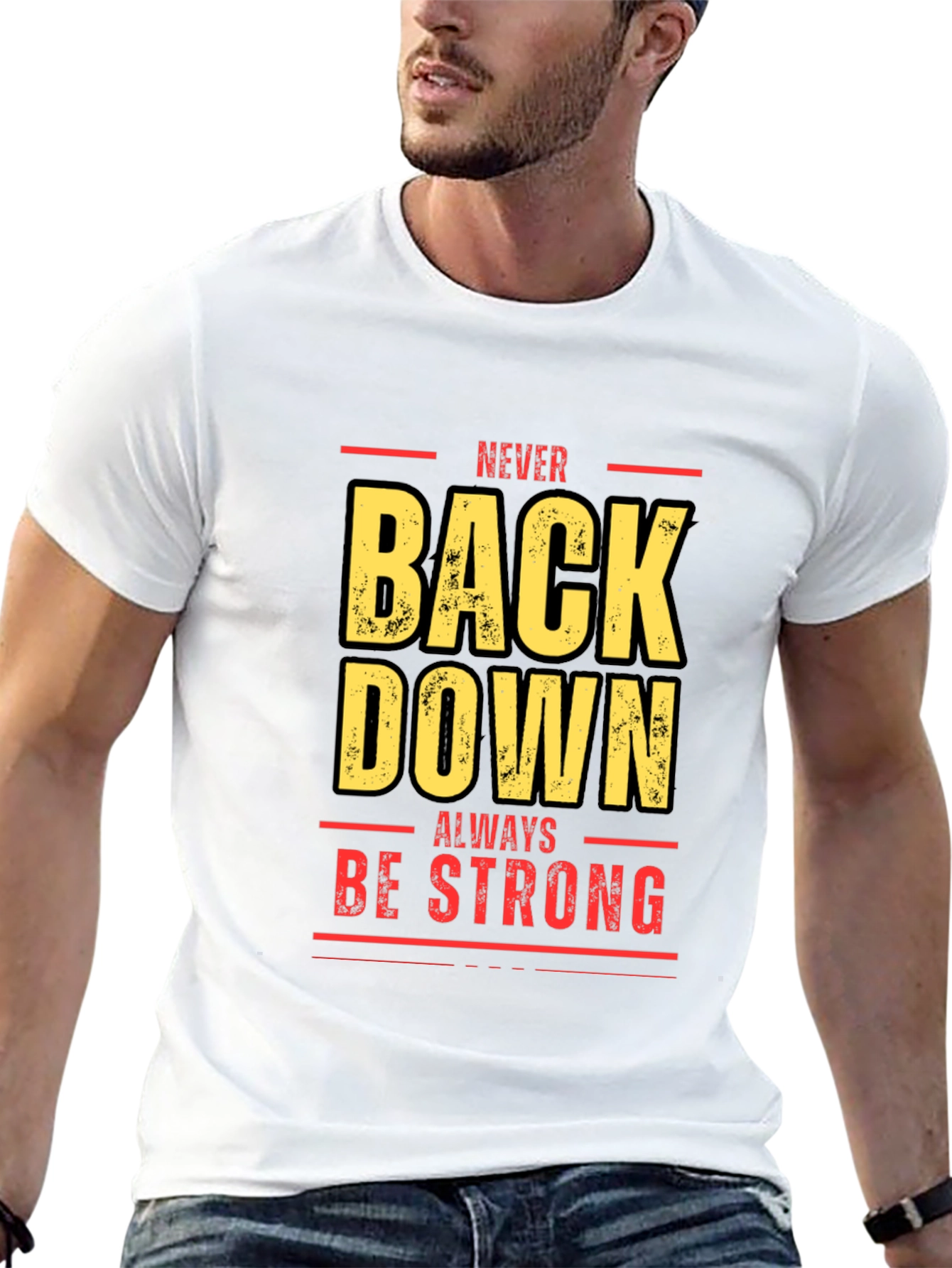 Never Back Down Black Graphic Tee