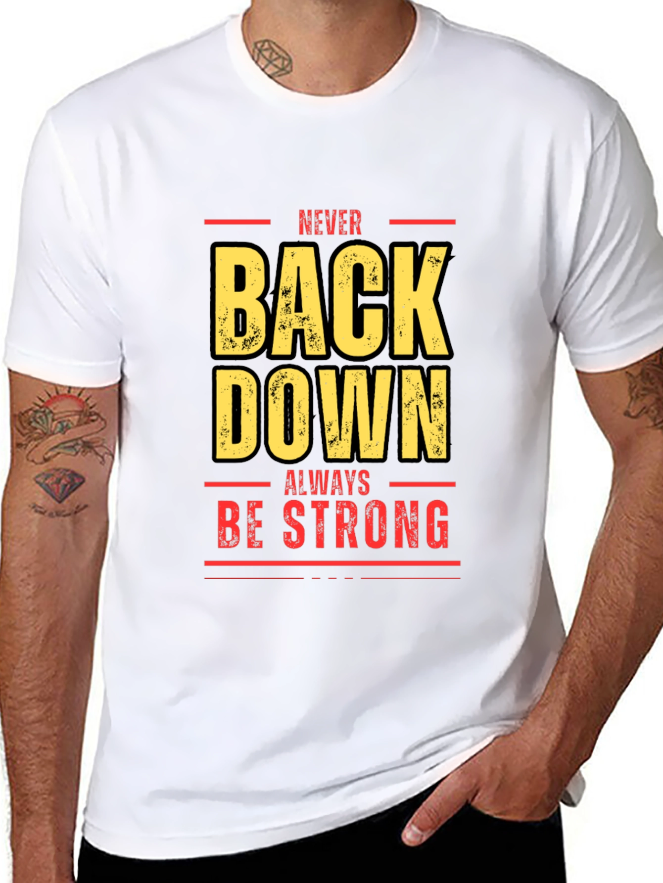Never Back Down Black Graphic Tee
