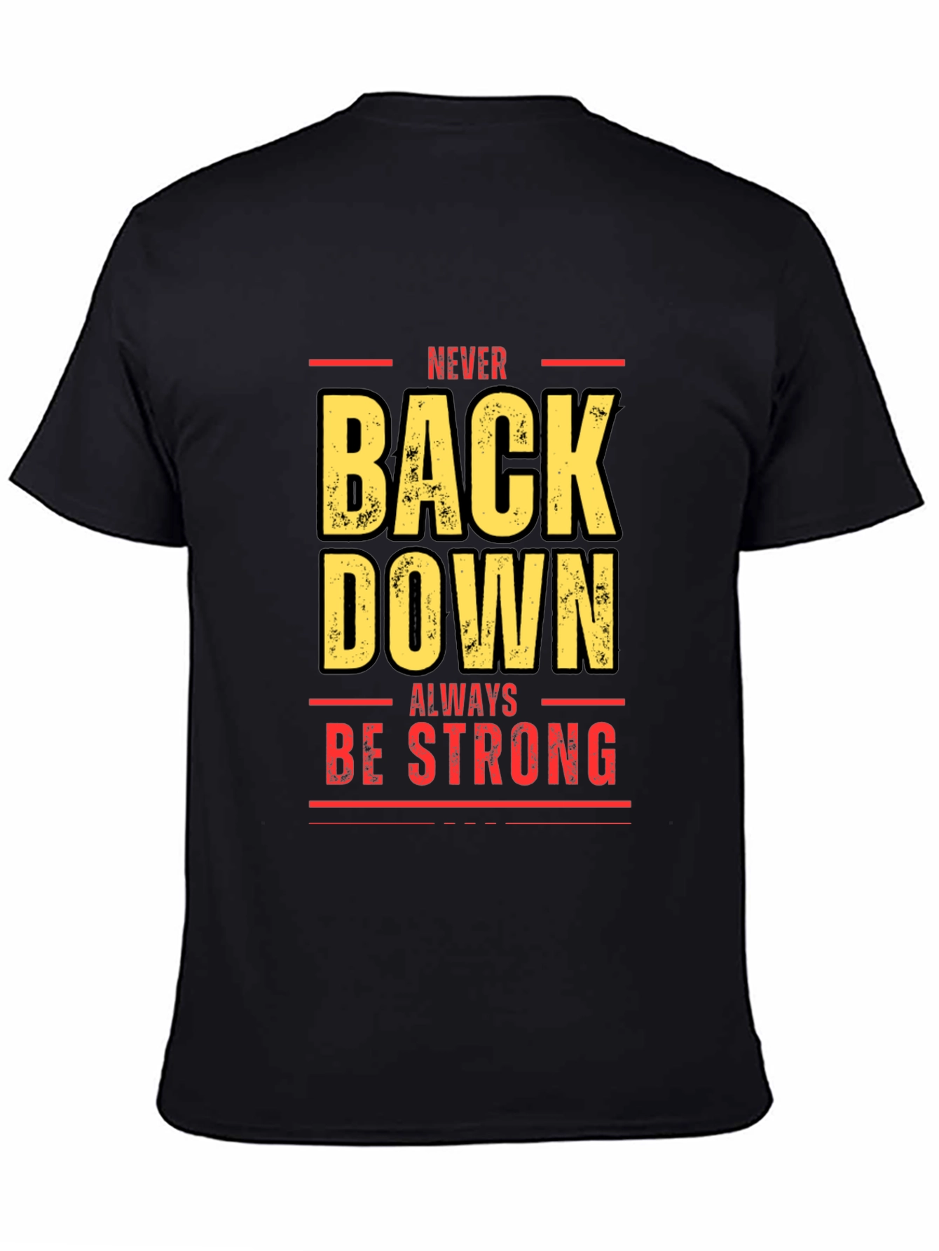 Never Back Down Black Graphic Tee