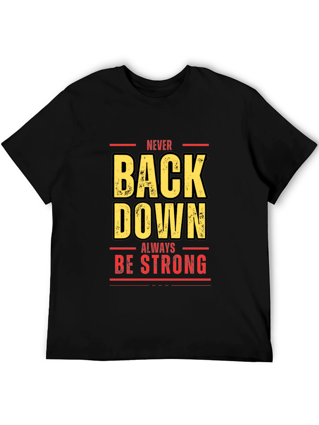 Never Back Down Black Graphic Tee