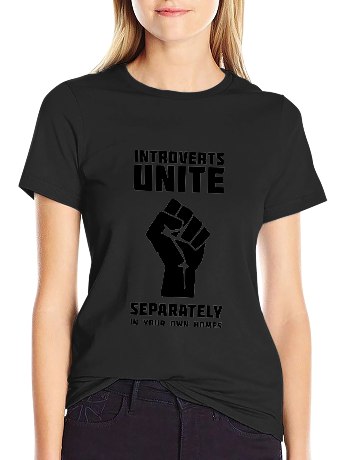 Introverts Unite Black T-Shirt