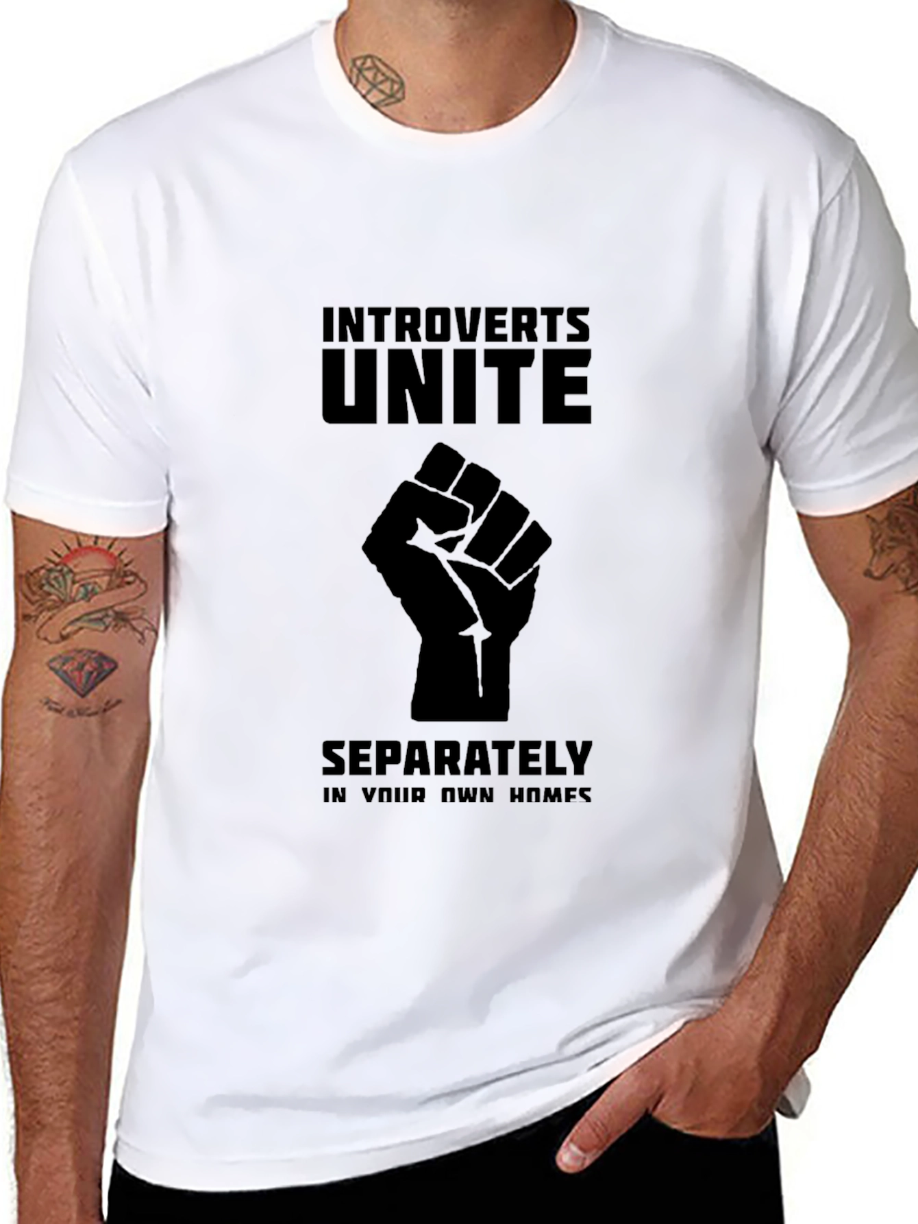 Introverts Unite Black T-Shirt