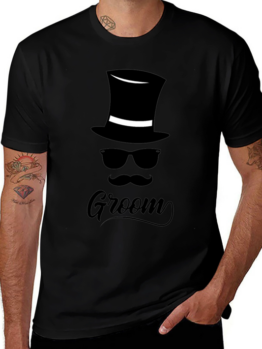 Groom Top Hat T-Shirt - Stylish Bachelor Party Tee