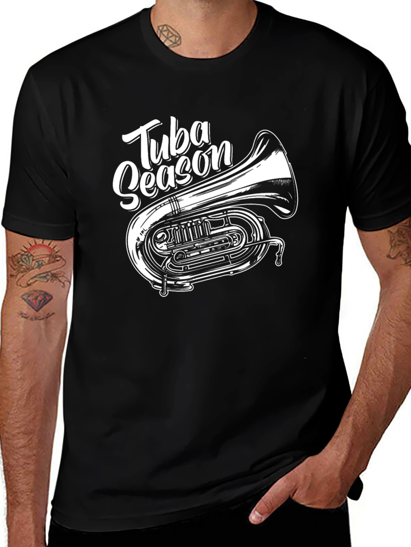 Tuba Season Black Graphic T-Shirt