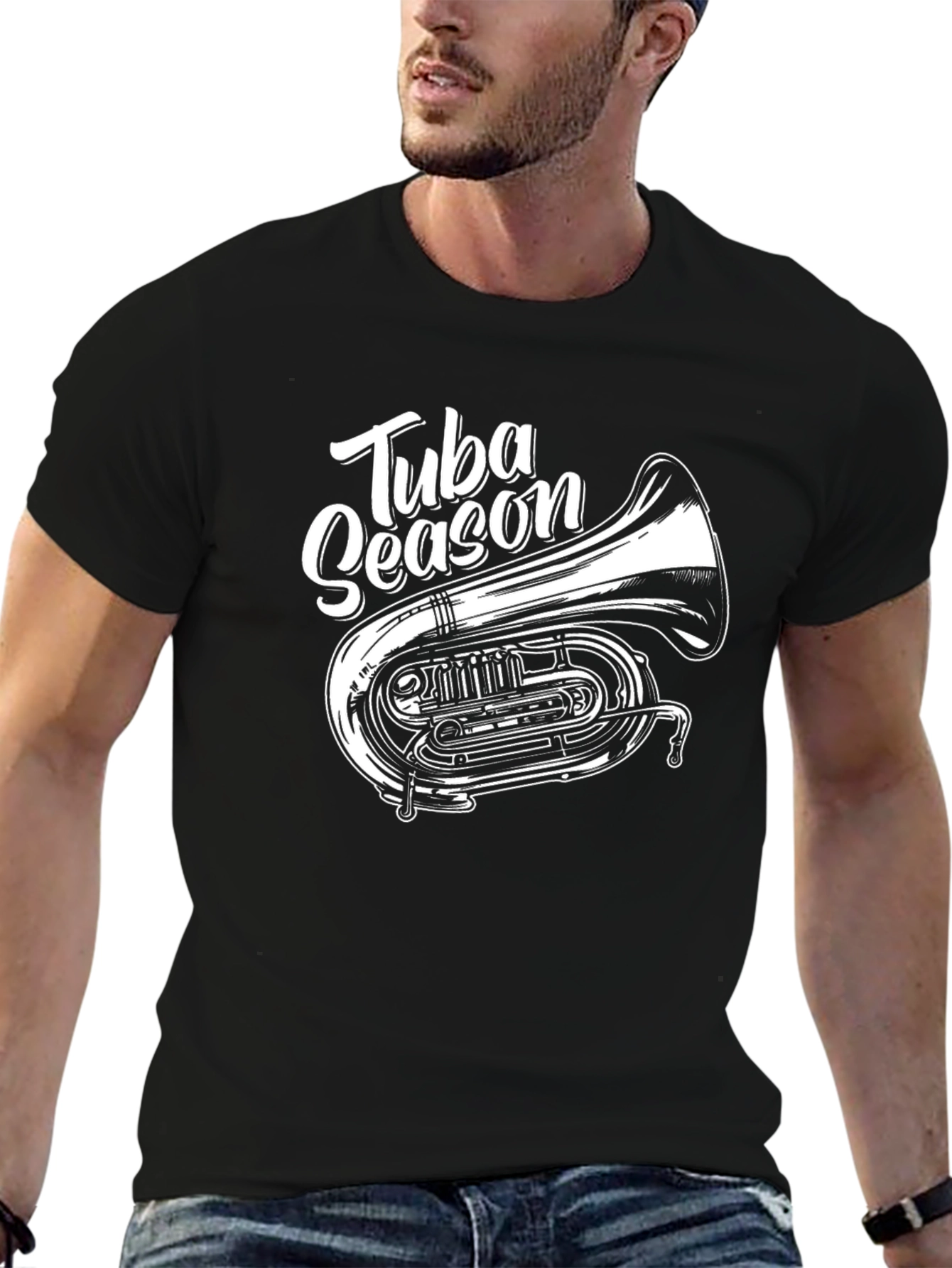 Tuba Season Black Graphic T-Shirt