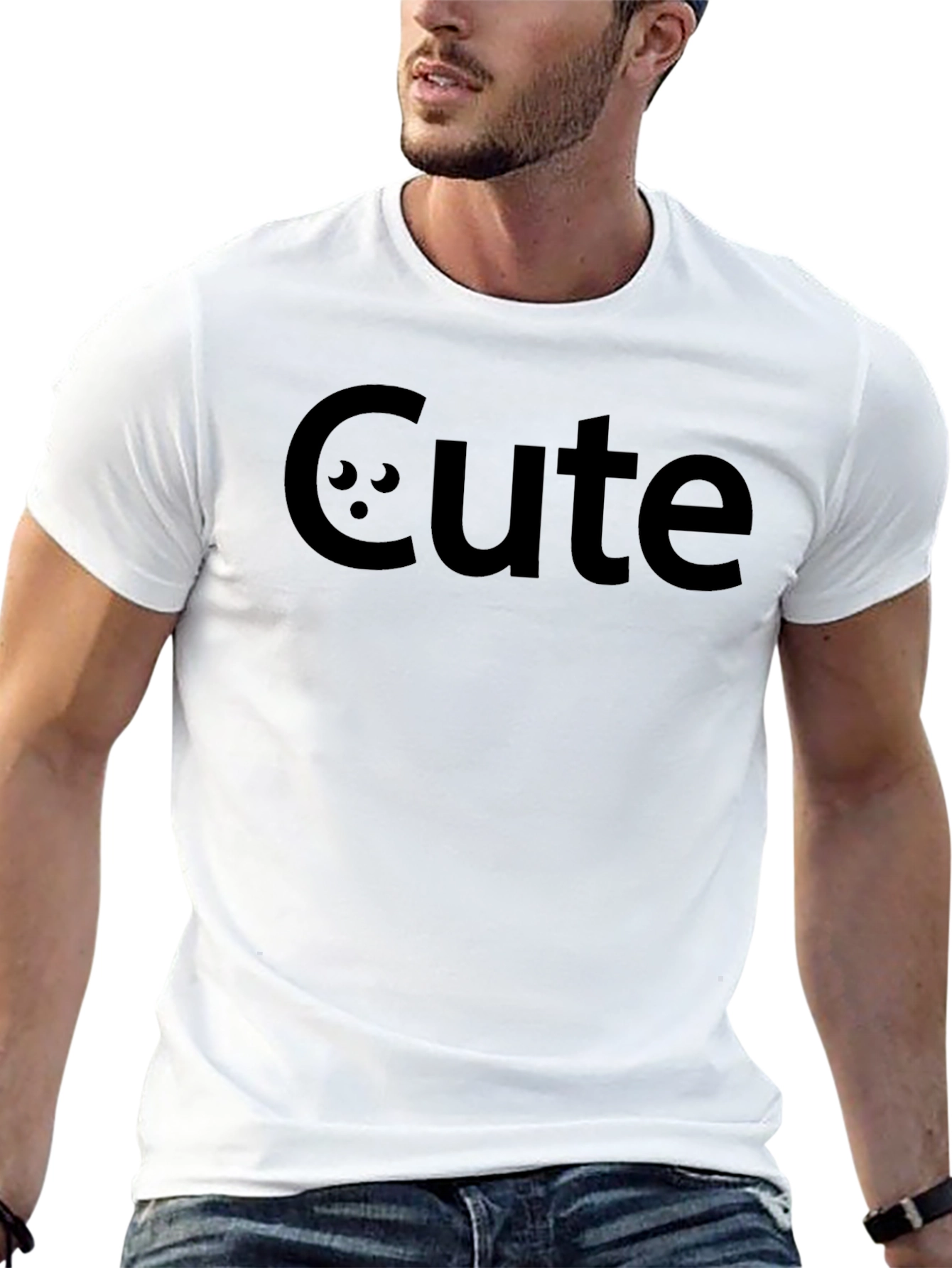 Cute Graphic Tee - Mens Black T-Shirt