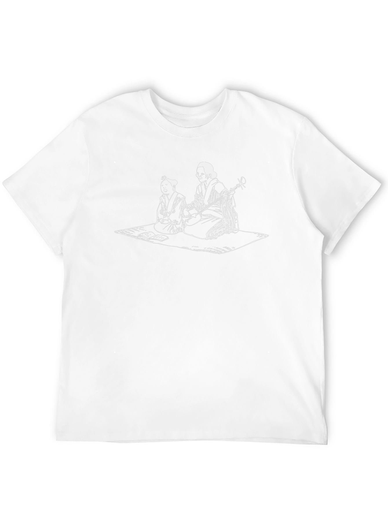 Black T-Shirt with Japanese Art Graphic Print