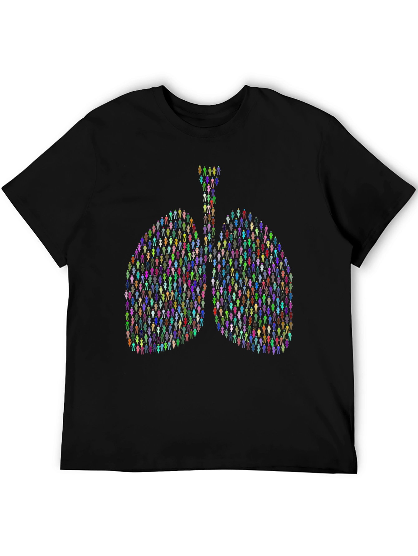 Human Lungs Graphic Tee - Black Cotton T-Shirt