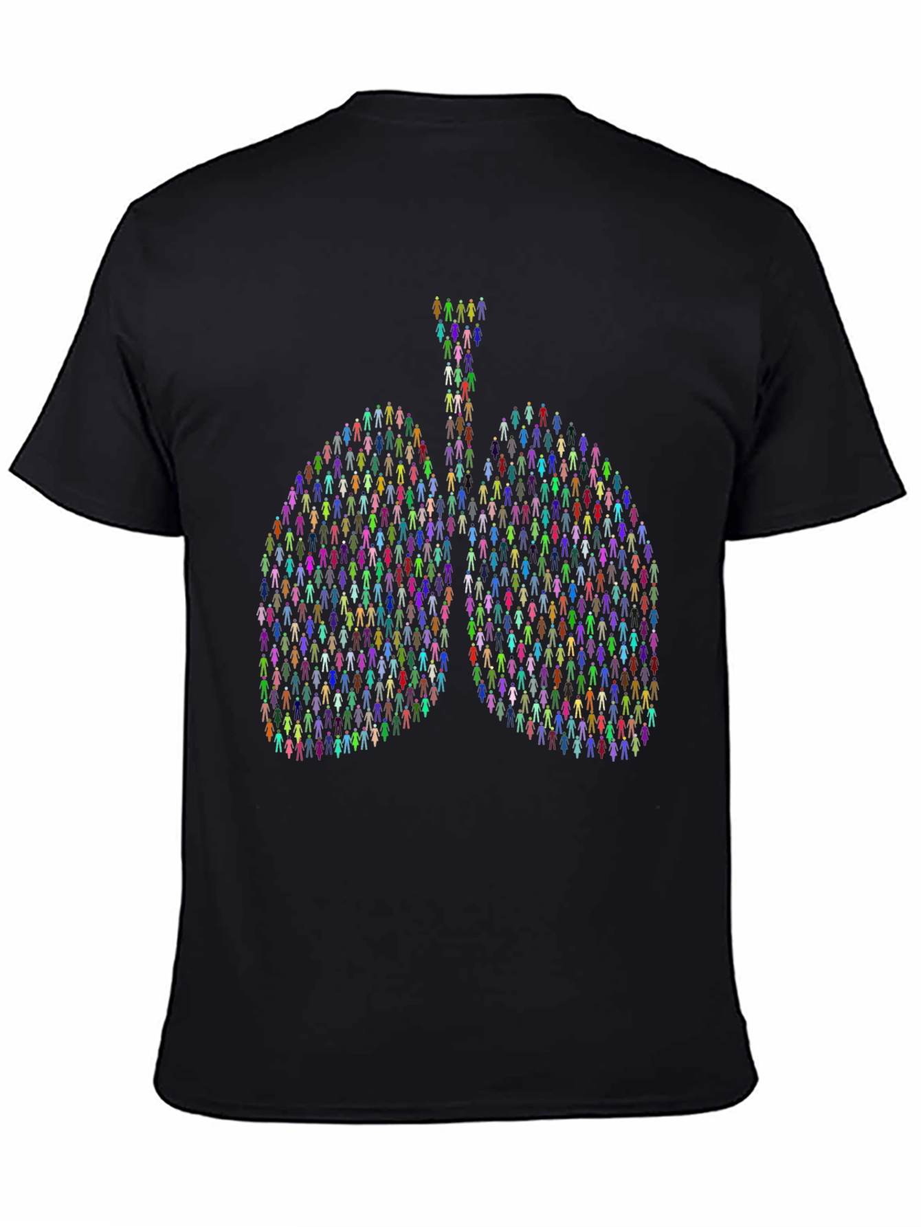 Human Lungs Graphic Tee - Black Cotton T-Shirt