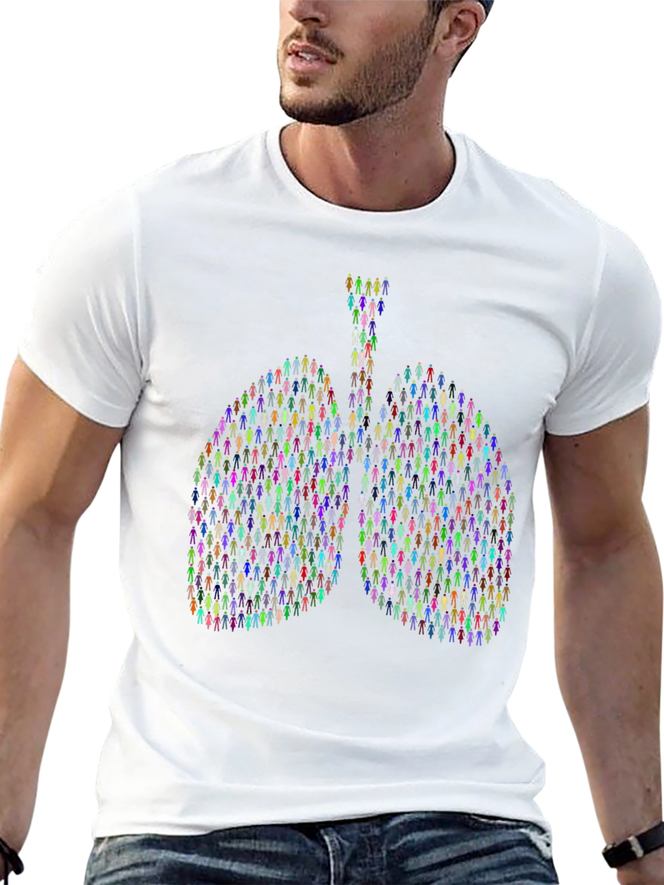 Human Lungs Graphic Tee - Black Cotton T-Shirt