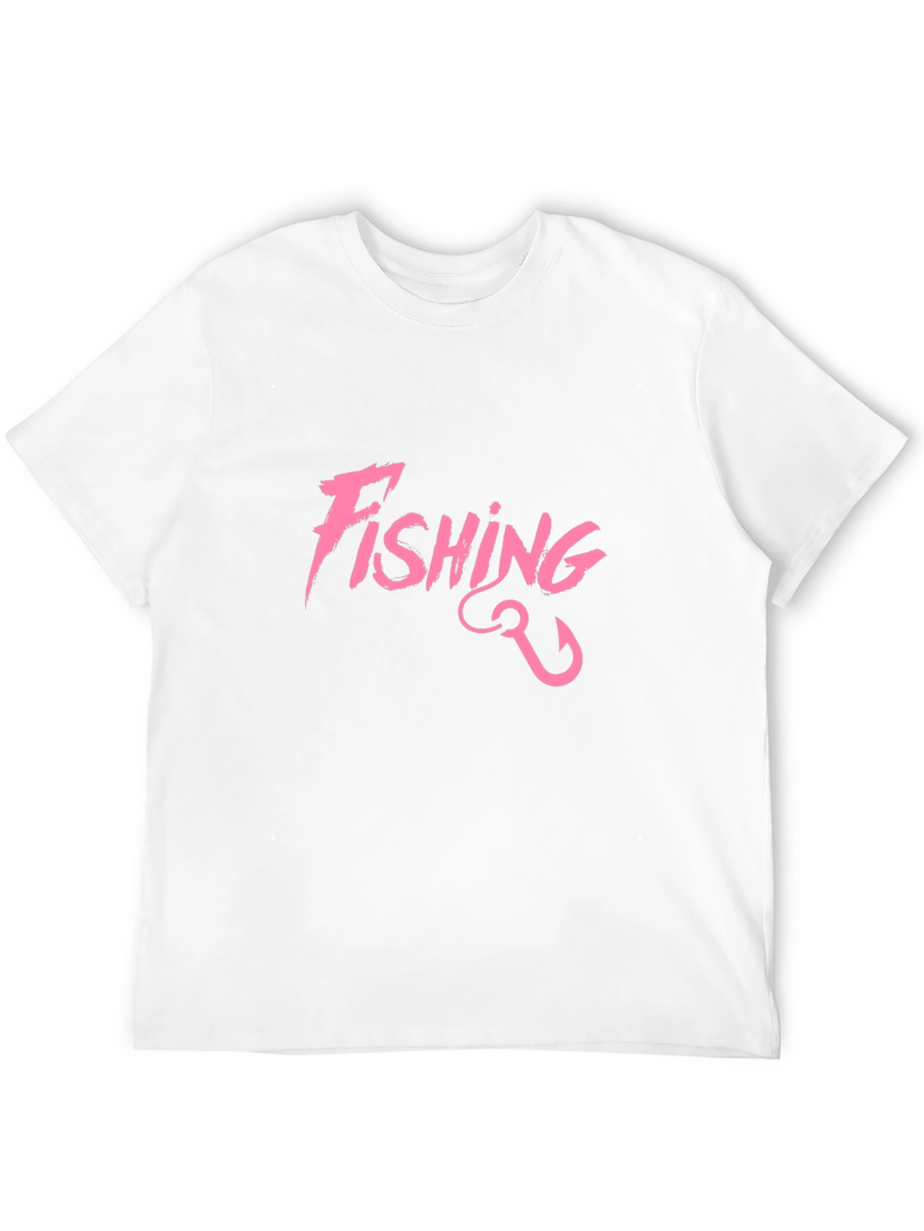 Fishing T-Shirt - Pink Graphic Print