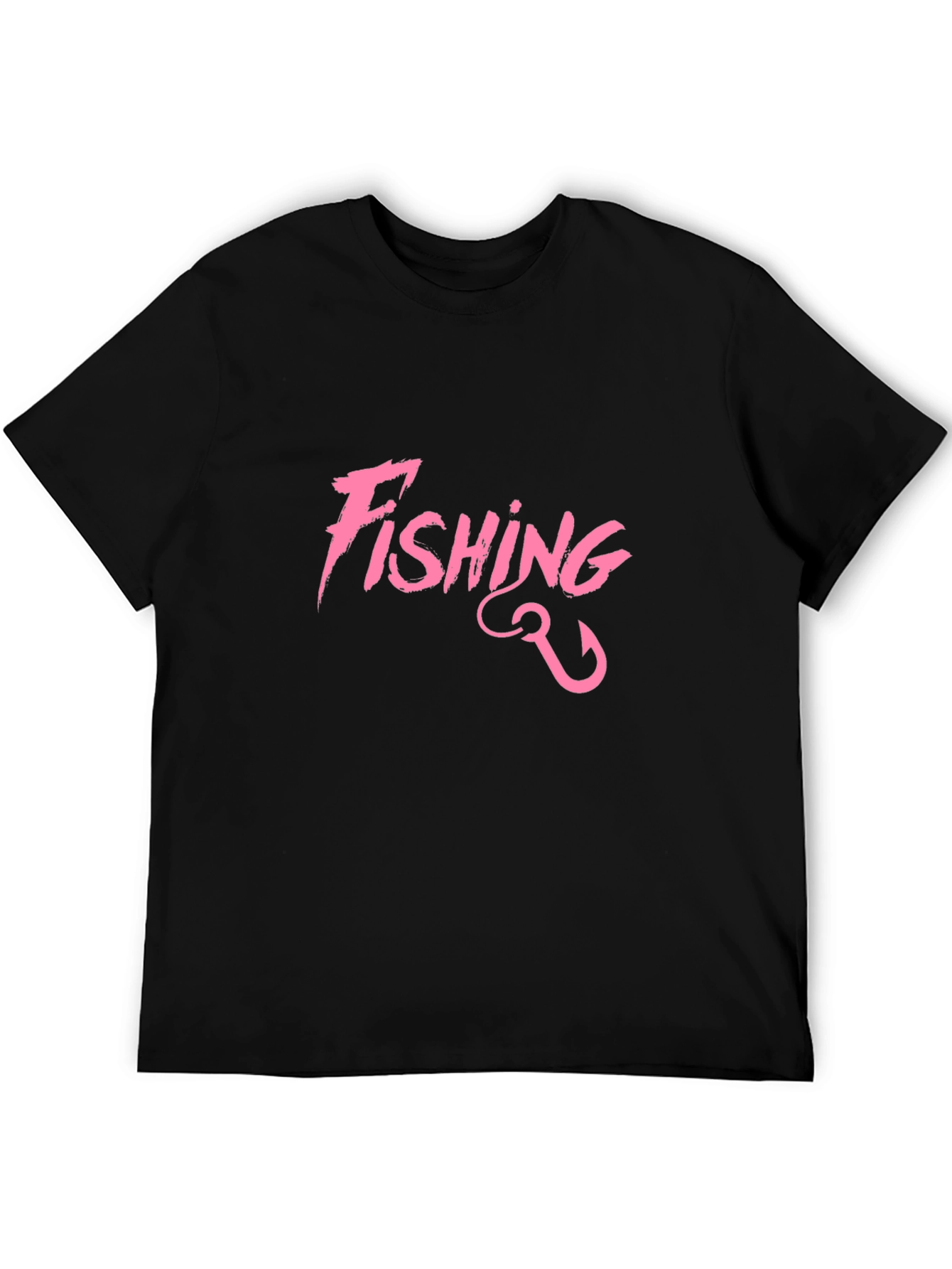 Fishing T-Shirt - Pink Graphic Print