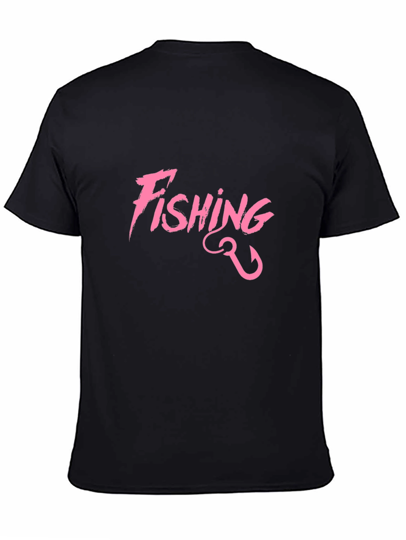 Fishing T-Shirt - Pink Graphic Print