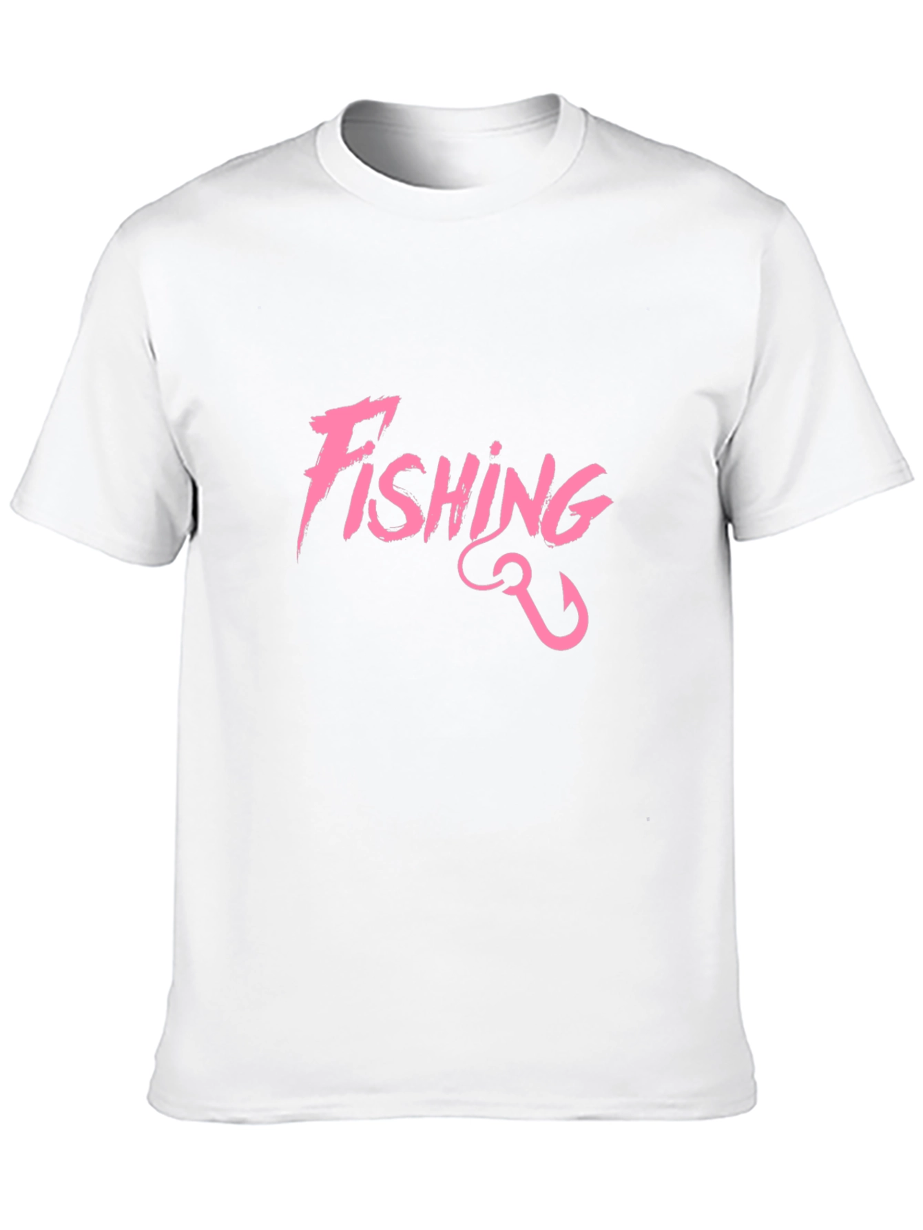 Fishing T-Shirt - Pink Graphic Print