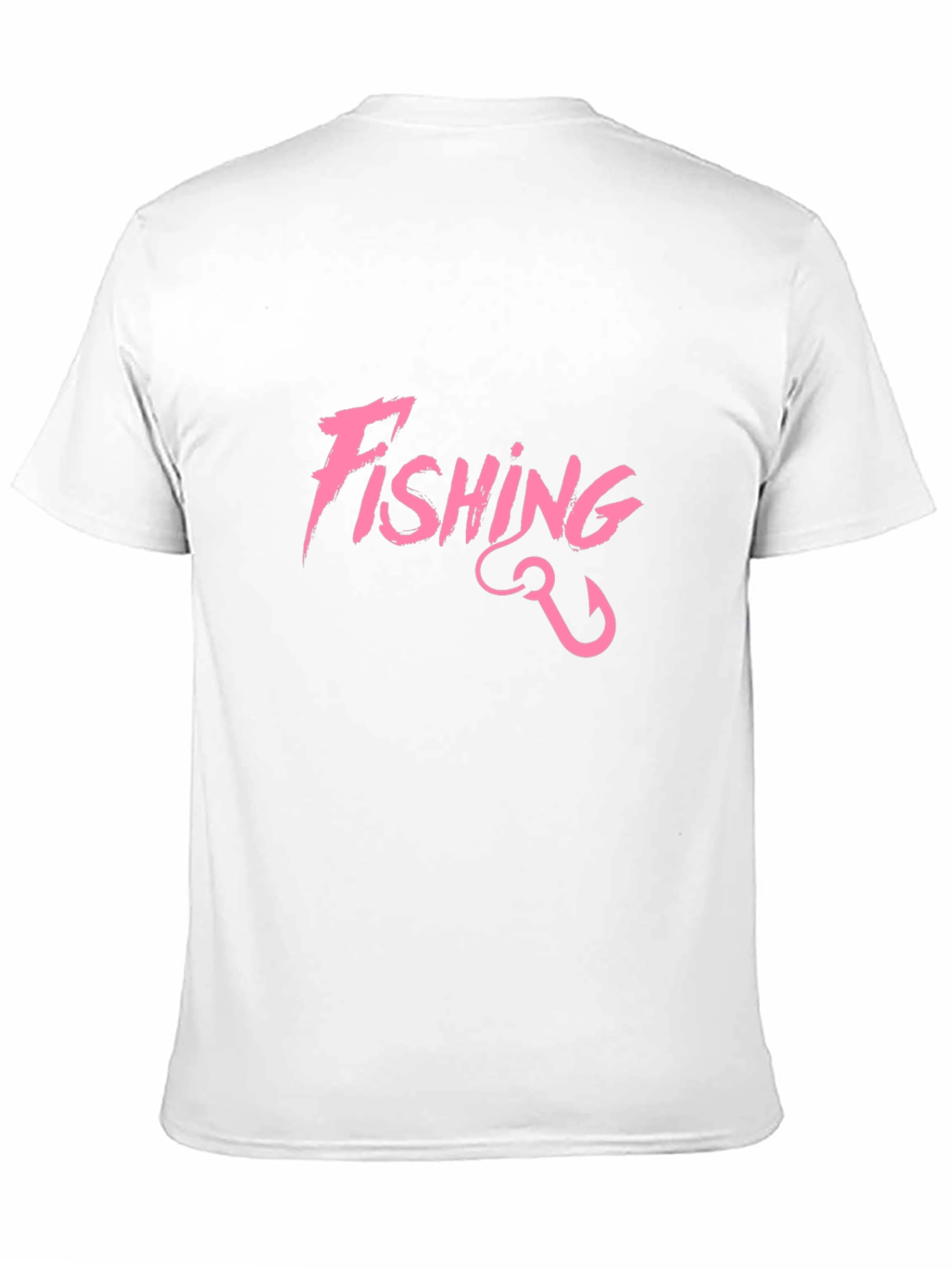 Fishing T-Shirt - Pink Graphic Print