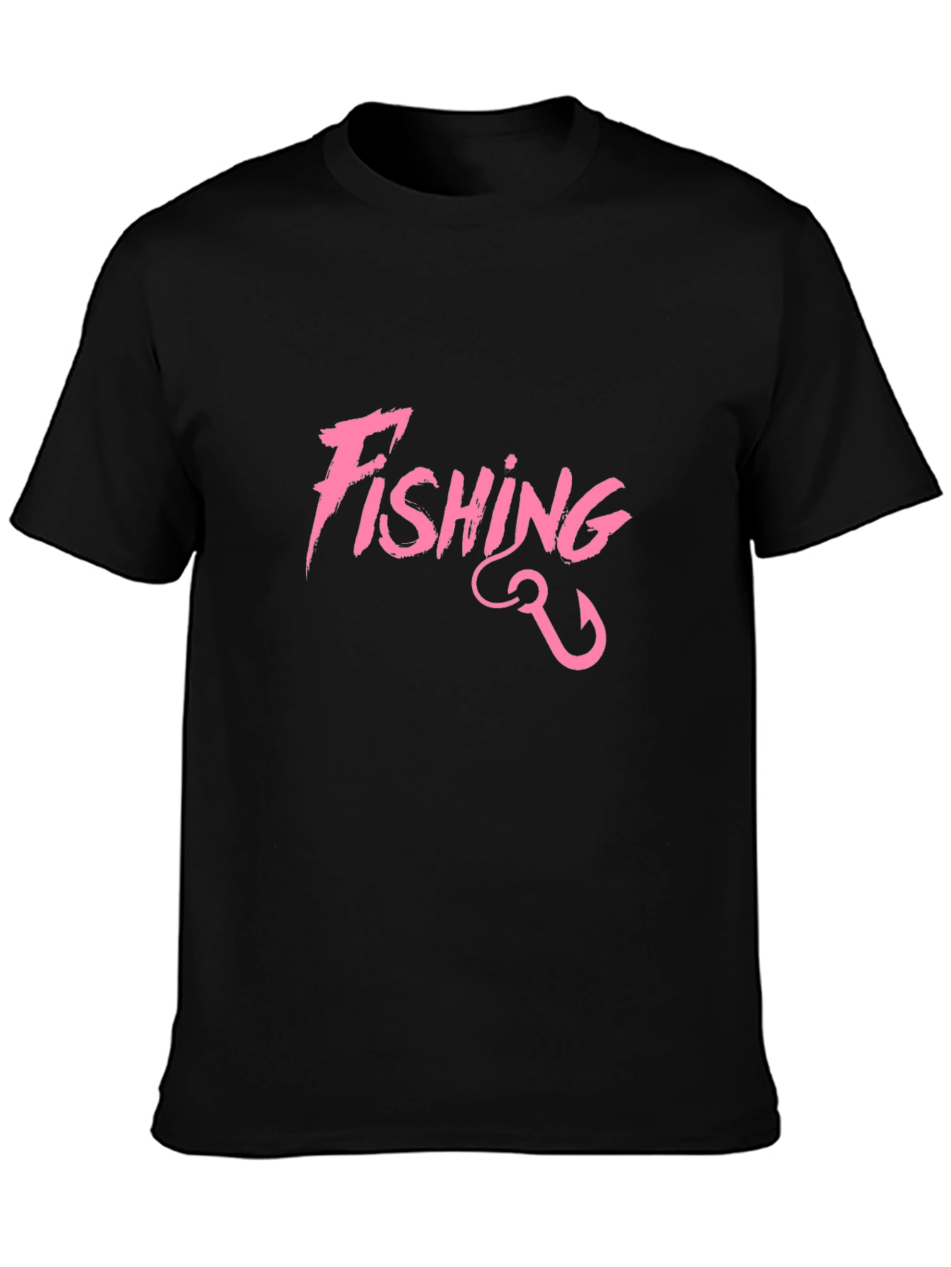 Fishing T-Shirt - Pink Graphic Print