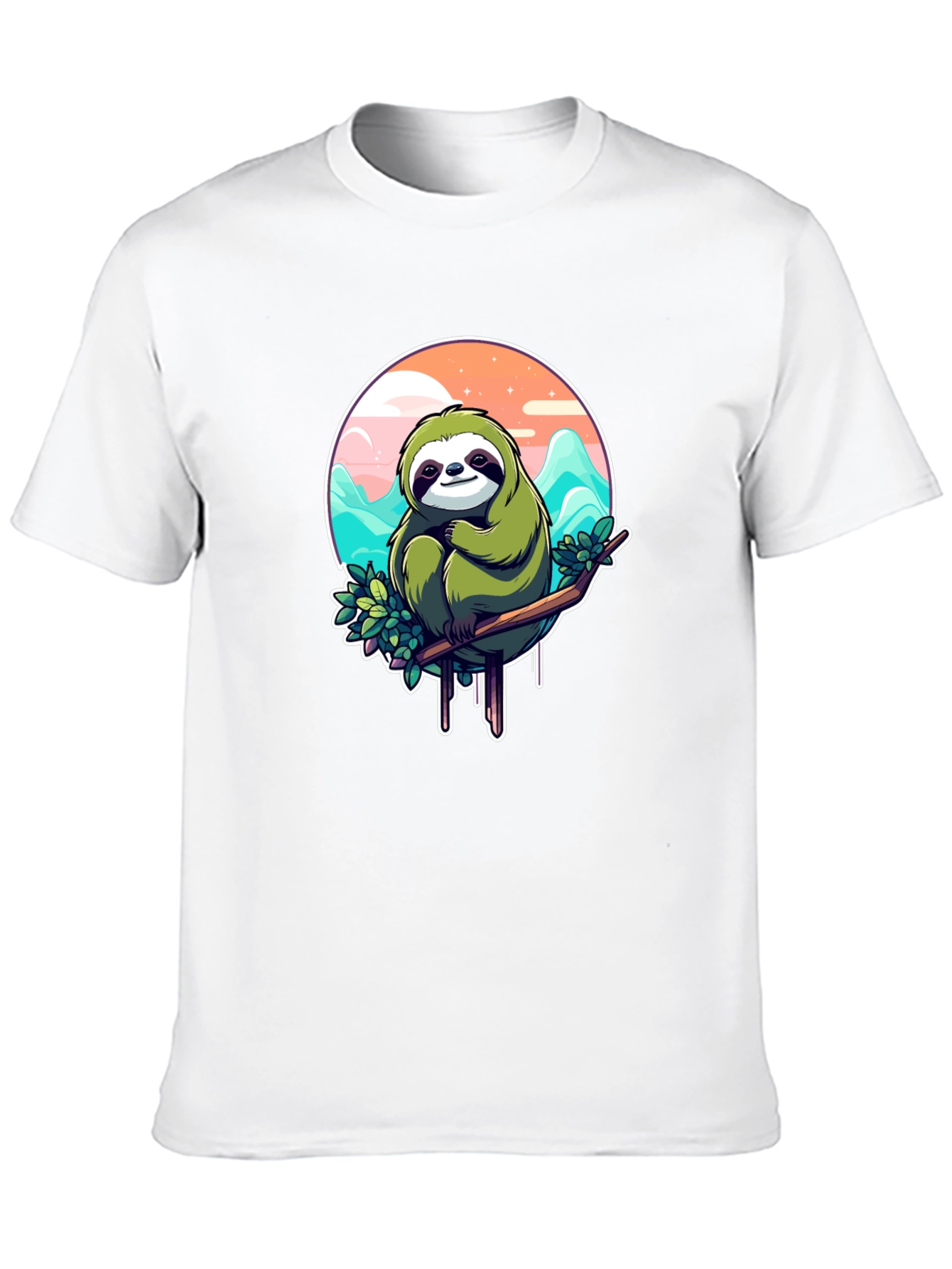 Sloth Graphic Tee - Relaxed Fit Black T-Shirt