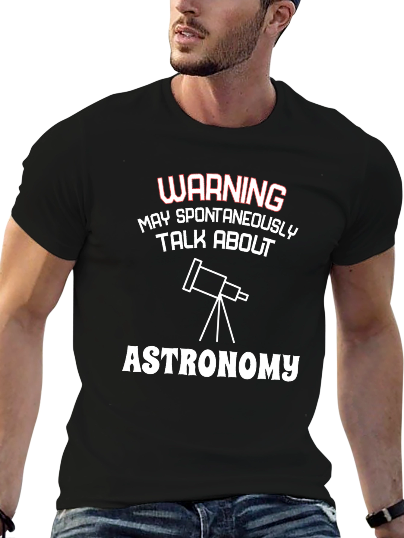 Astronomy Warning Graphic Tee - Spontaneously Talk About Stars!