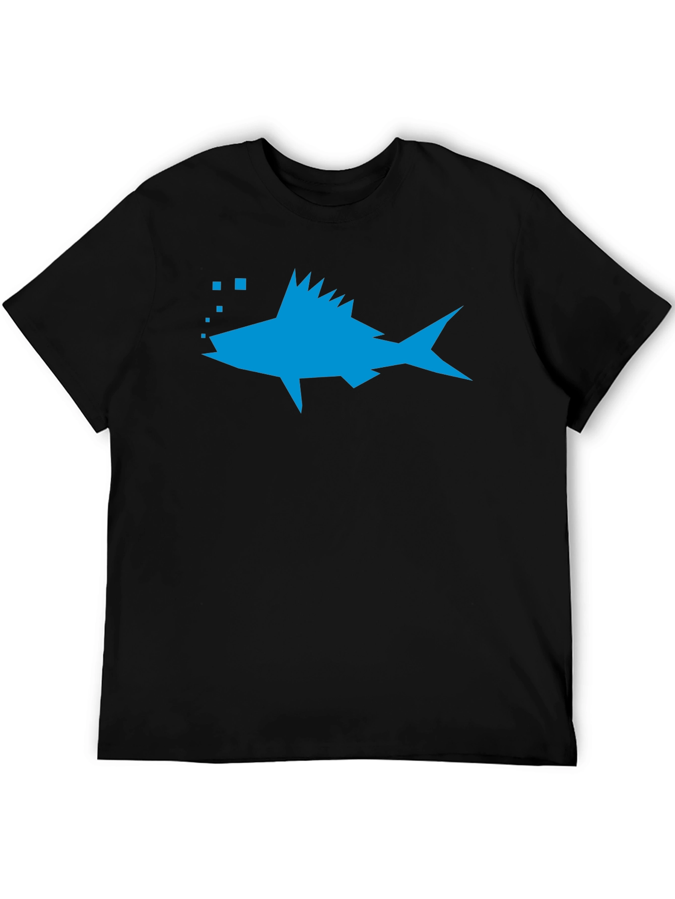 Geometric Fish Graphic Tee - Casual Style