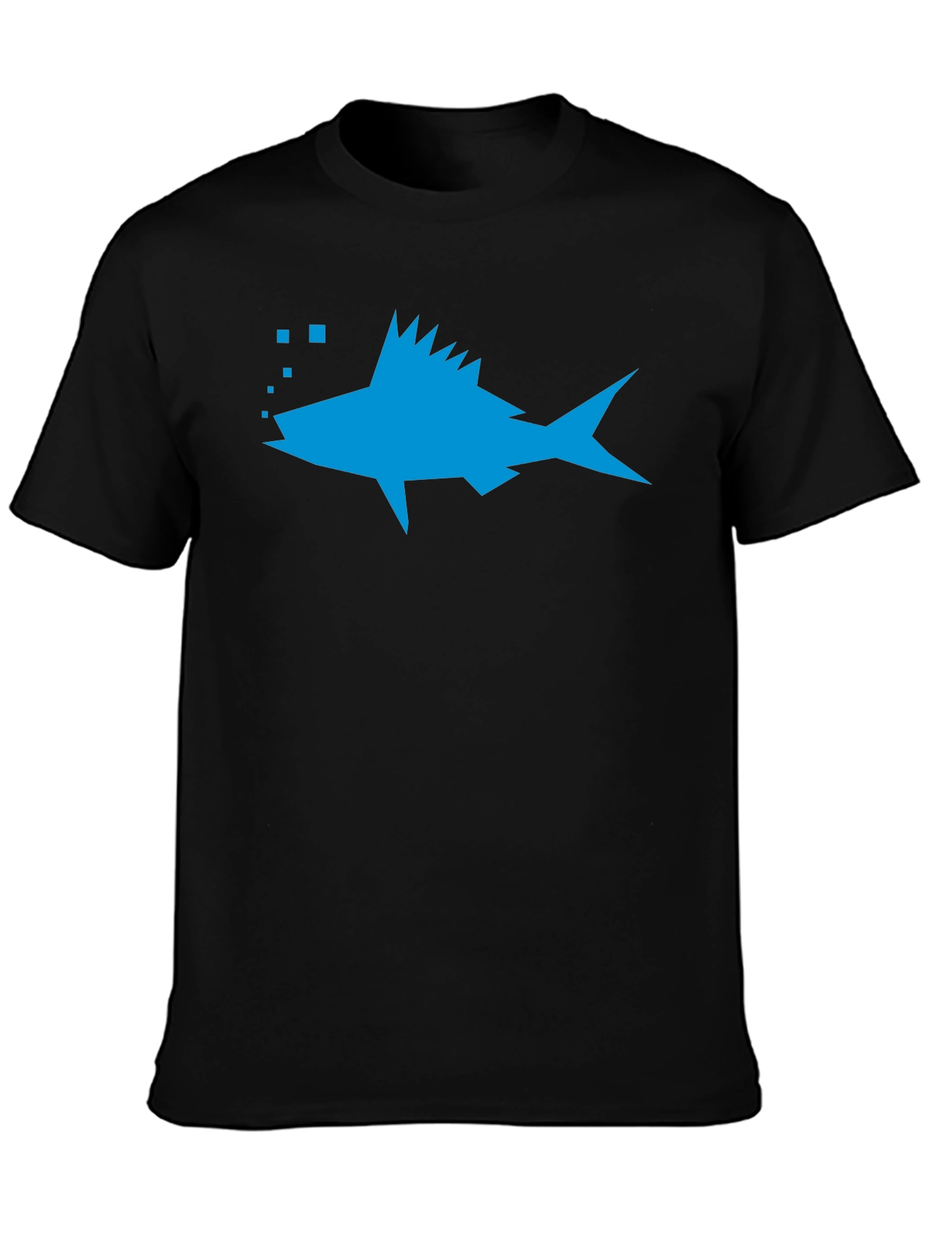 Geometric Fish Graphic Tee - Casual Style