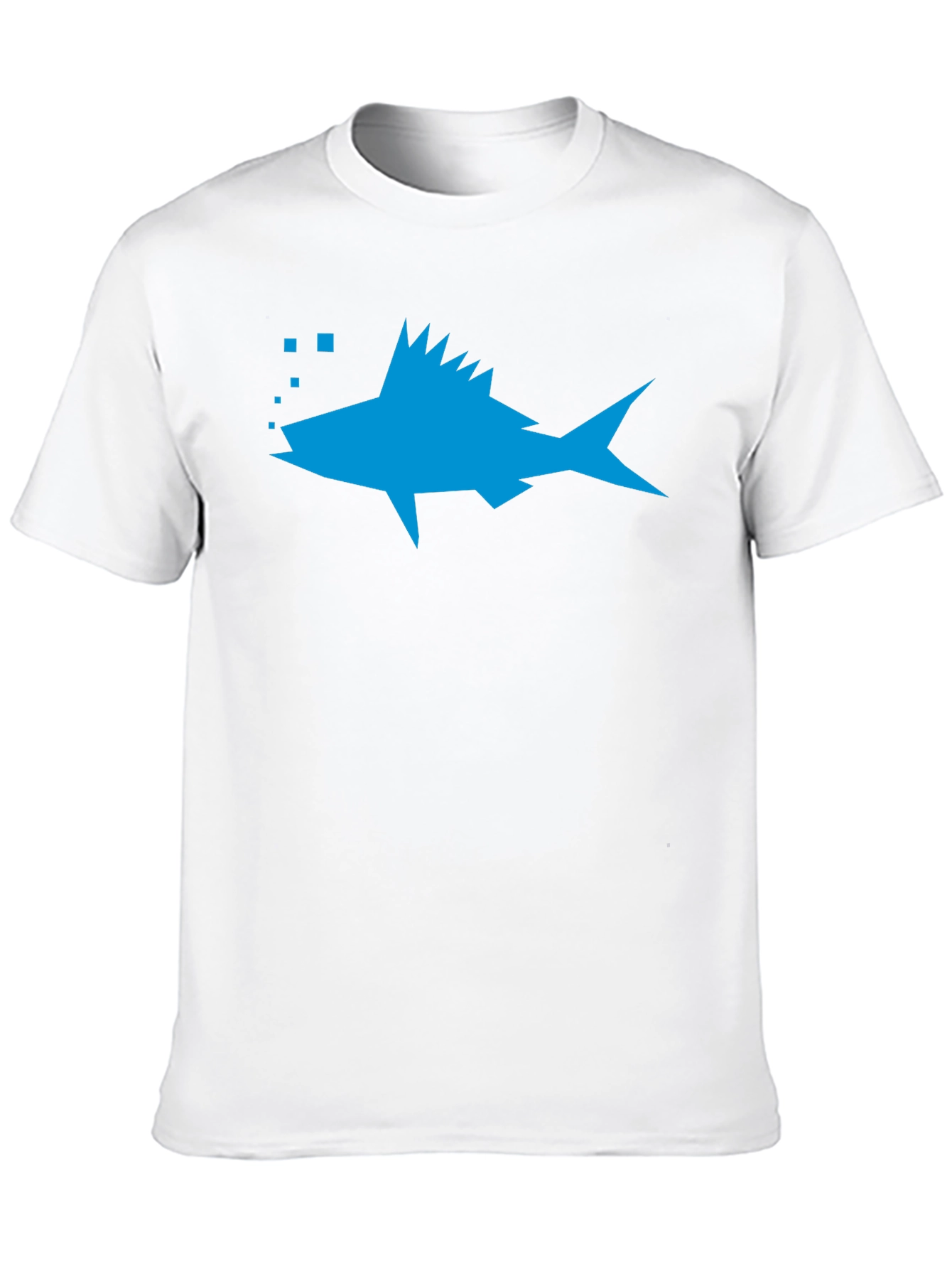 Geometric Fish Graphic Tee - Casual Style