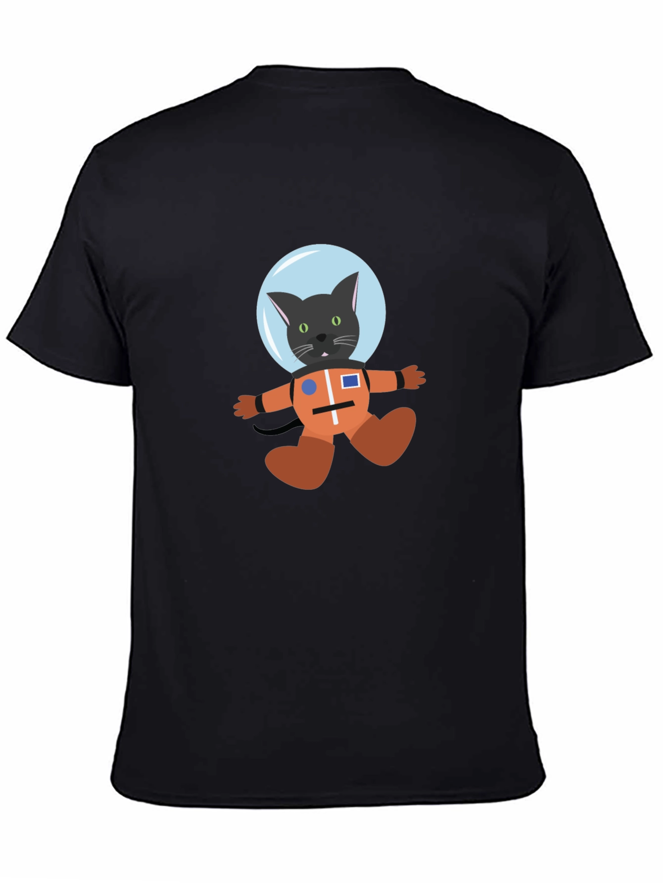 Cat Astronaut Black T-Shirt
