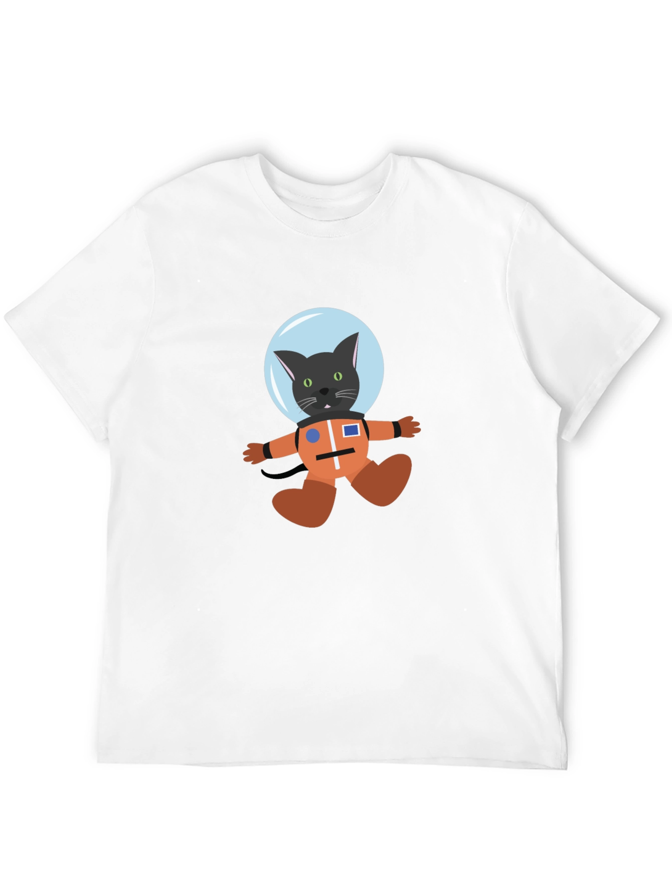 Cat Astronaut Black T-Shirt