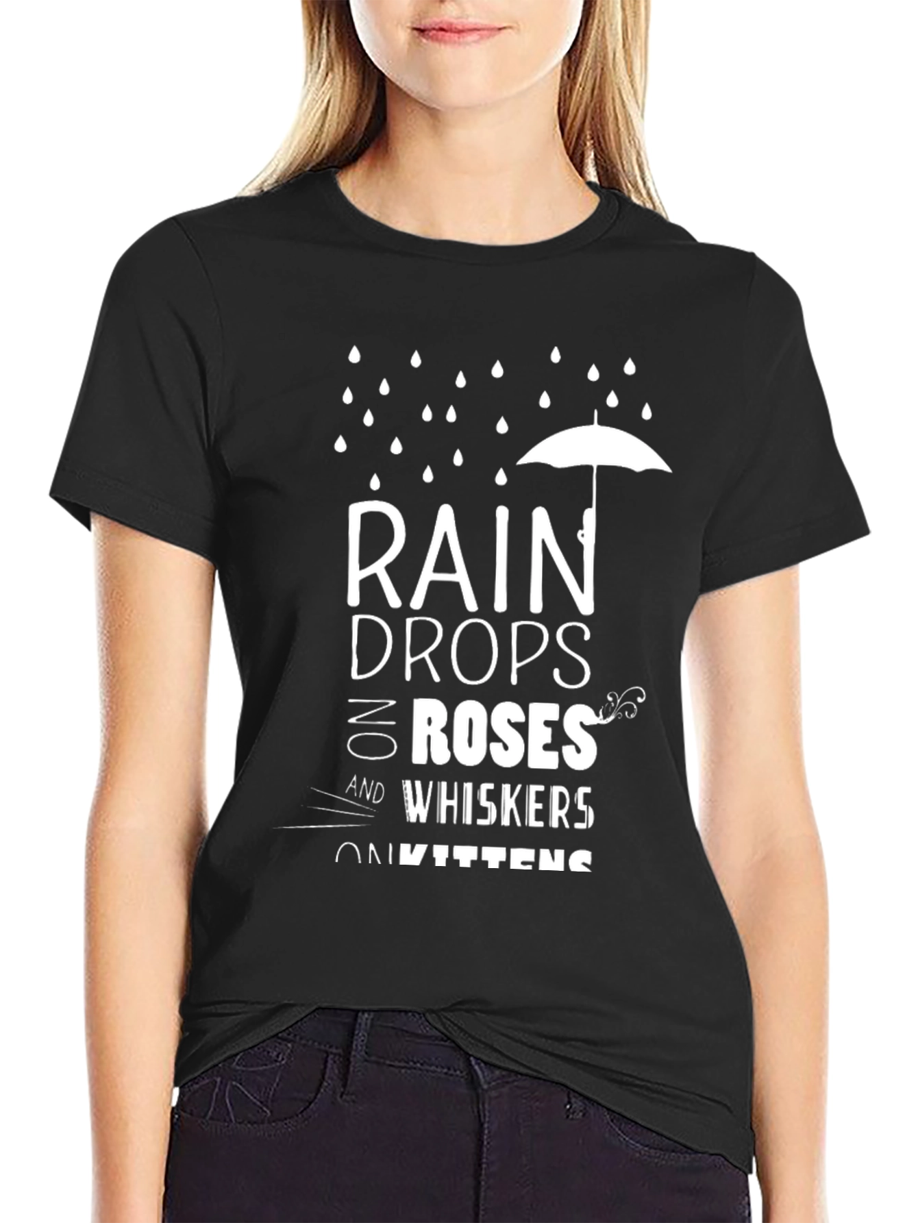Raindrops on Roses T-Shirt - Black