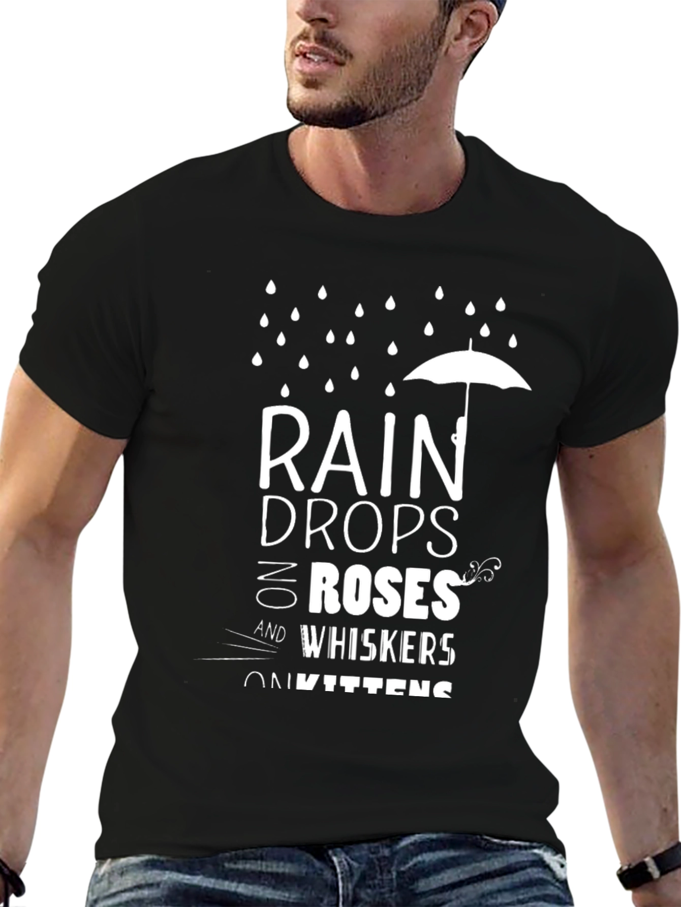 Raindrops on Roses T-Shirt - Black
