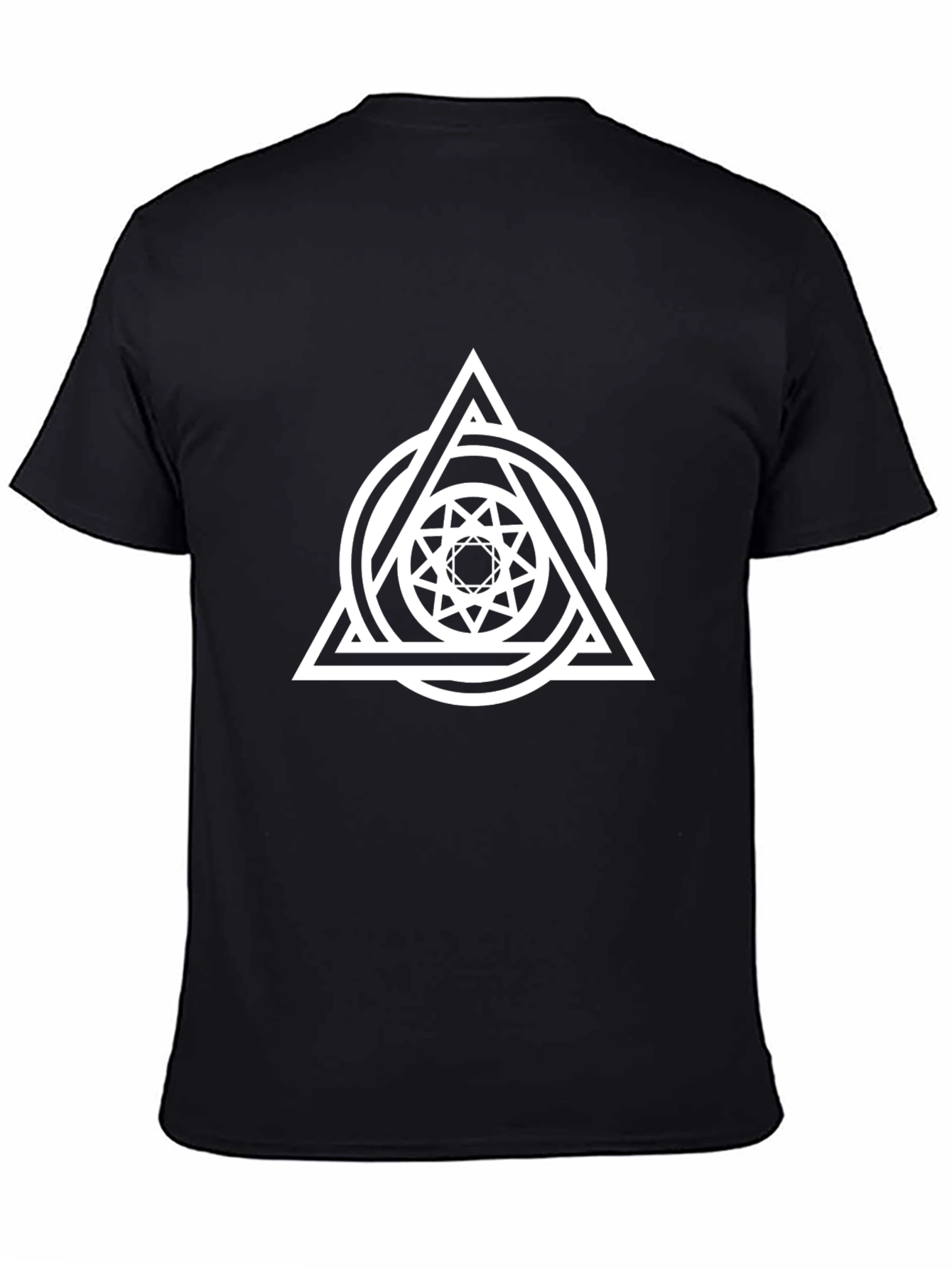 Geometric Triangle Circle Graphic Black Tee
