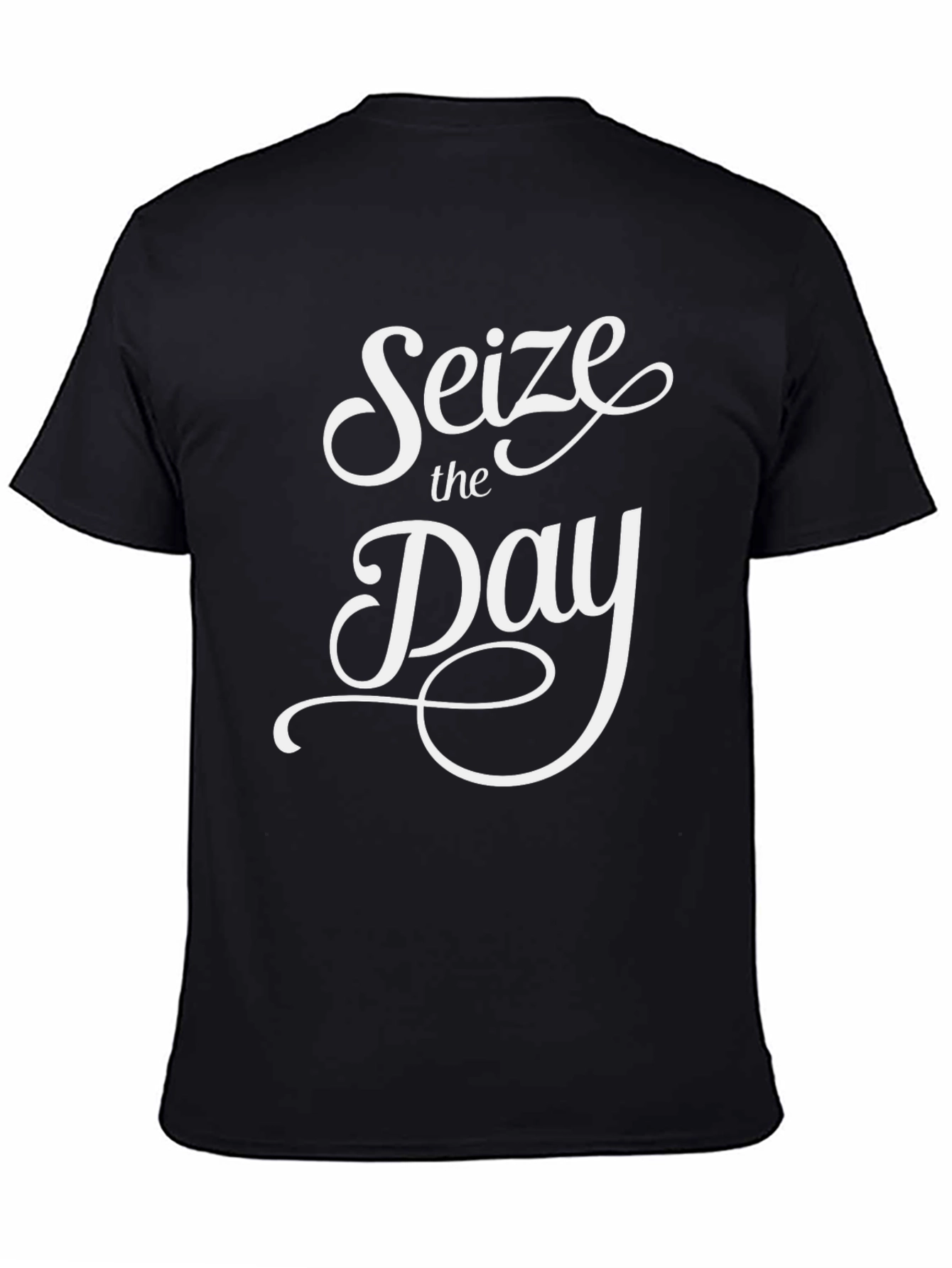Seize the Day Graphic Tee - Black Cotton T-Shirt