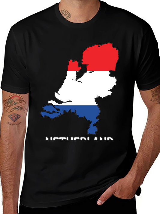 Netherlands Flag Map Graphic T-Shirt