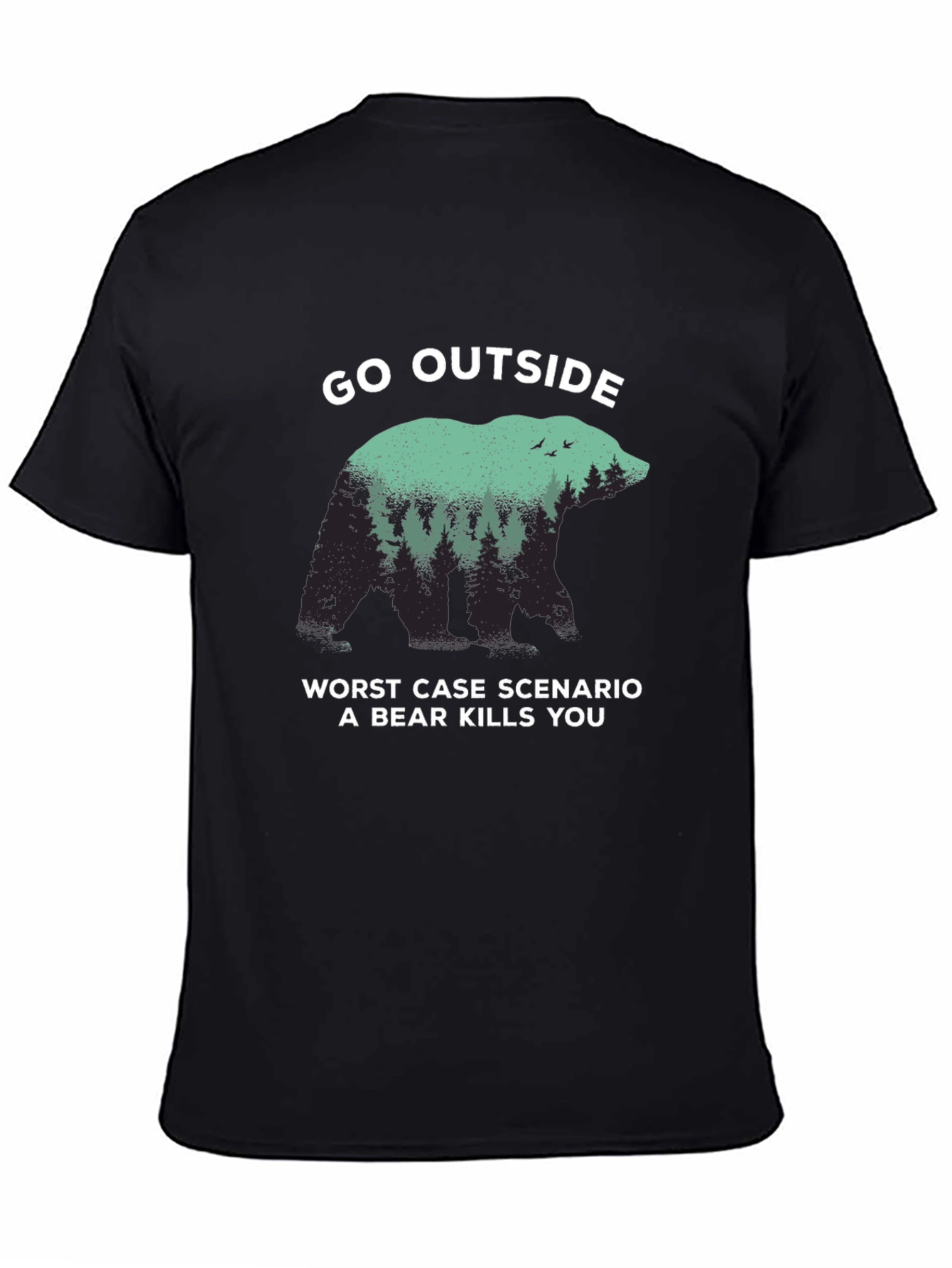 Go Outside Bear Graphic T-Shirt