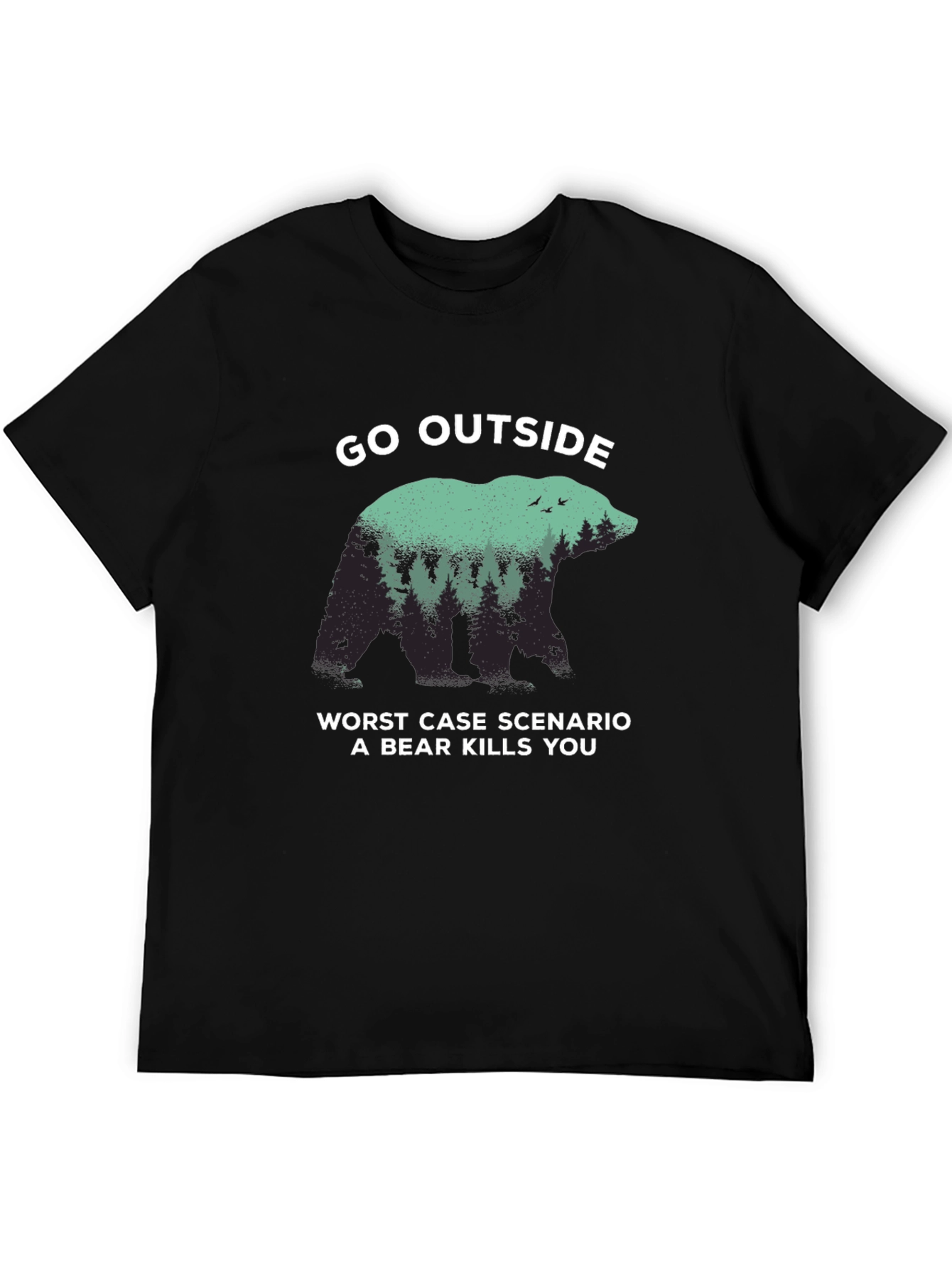 Go Outside Bear Graphic T-Shirt