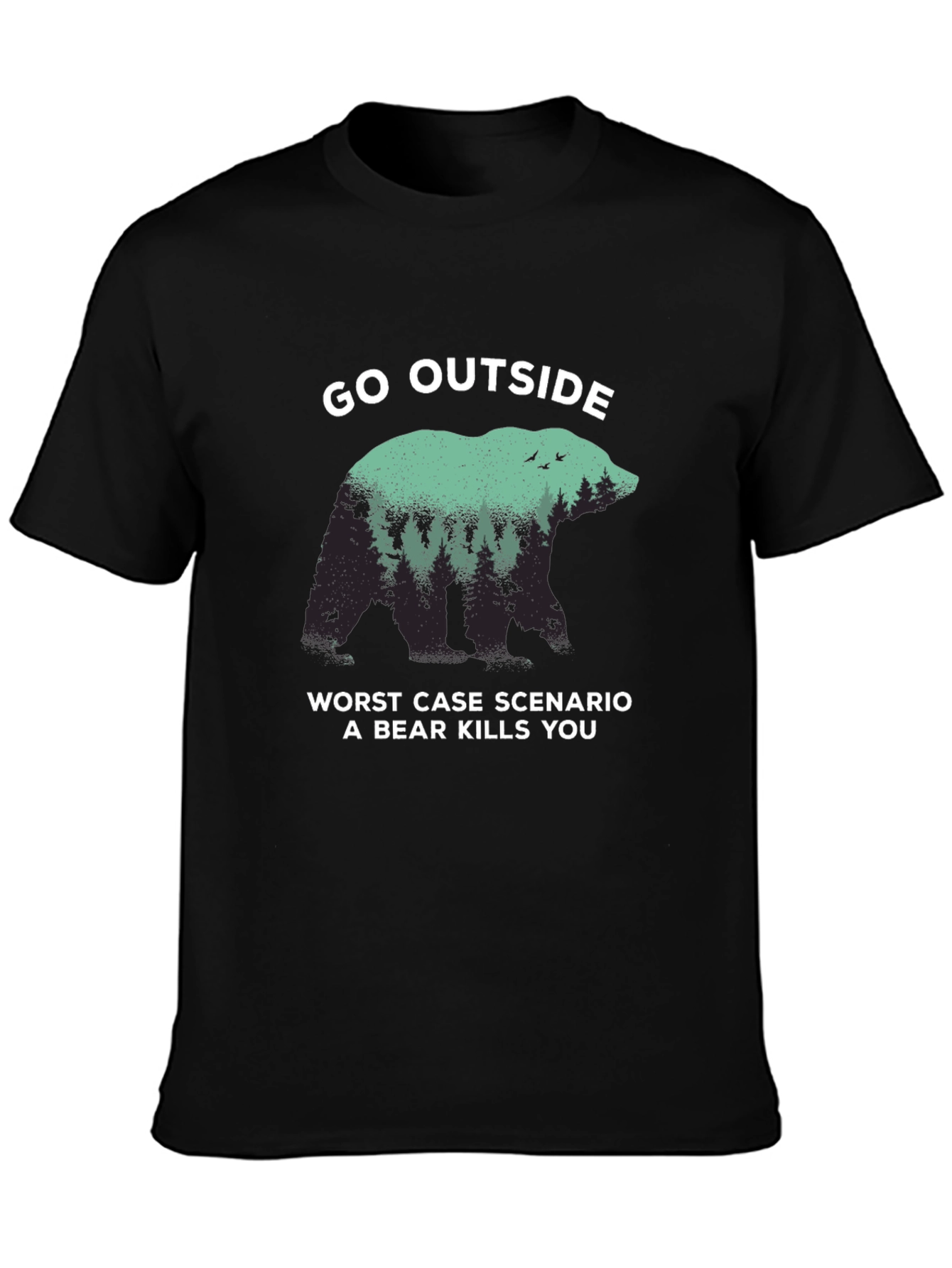 Go Outside Bear Graphic T-Shirt
