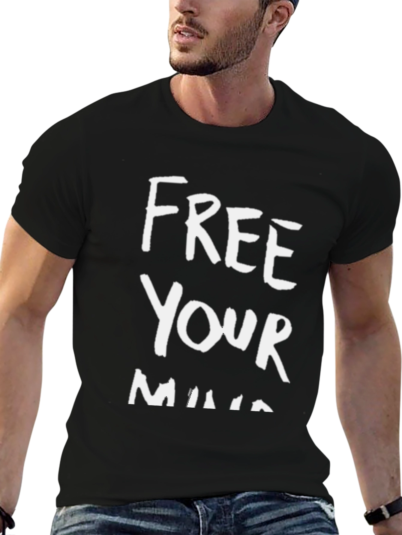 Free Your Mind Graphic Tee - Trendy Black T-Shirt