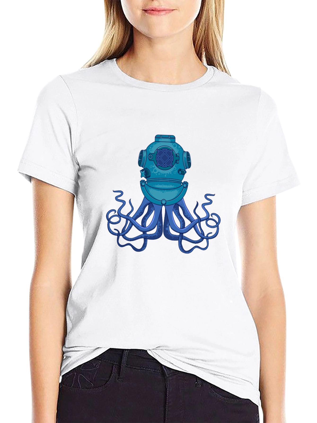 Diver Octopus Black T-Shirt