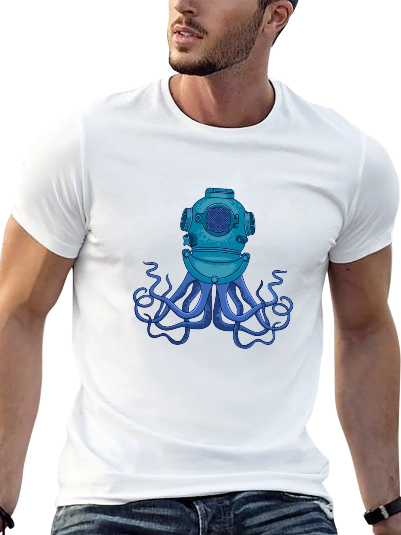 Diver Octopus Black T-Shirt