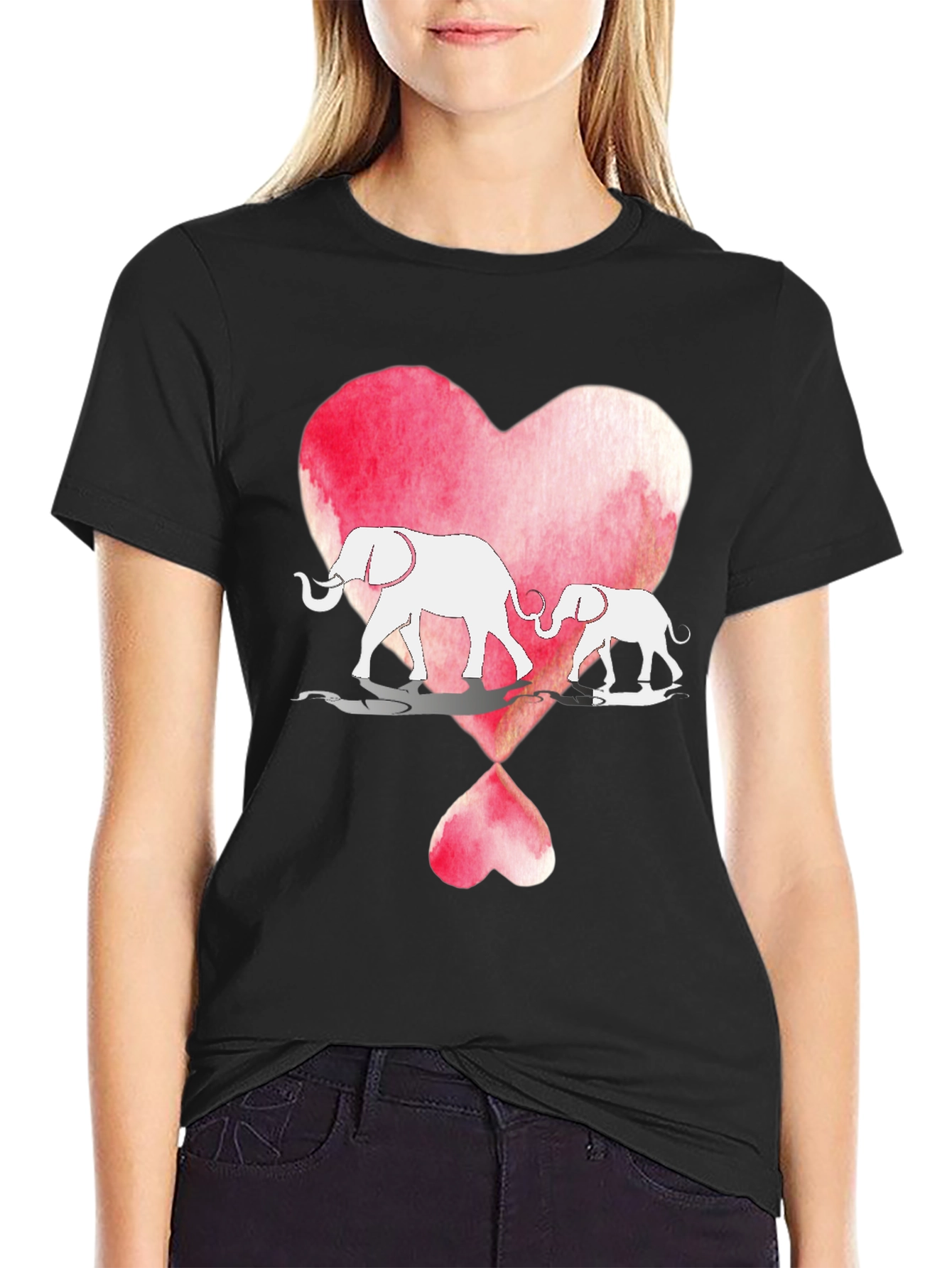 Elephant Love Heart Graphic Tee