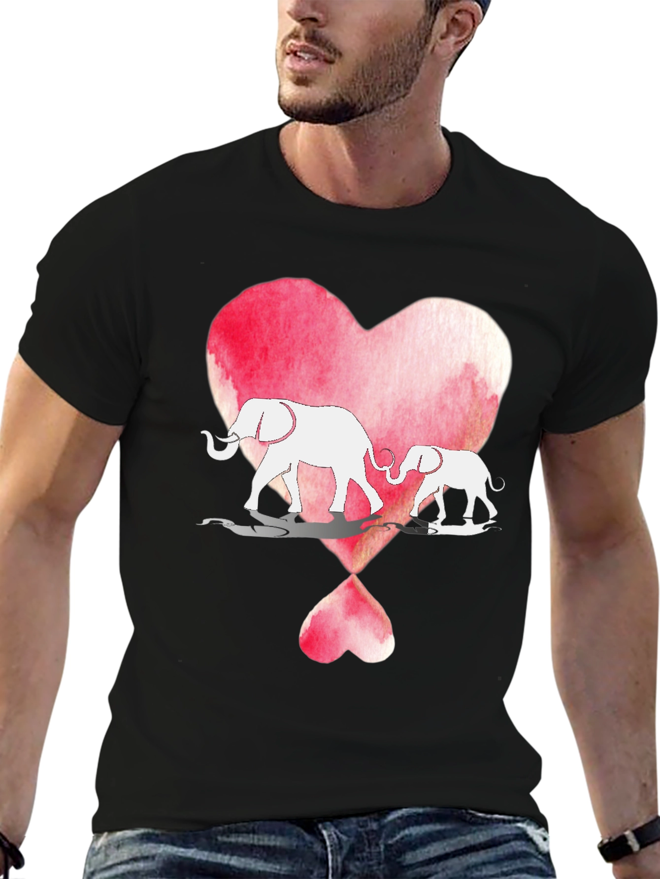 Elephant Love Heart Graphic Tee