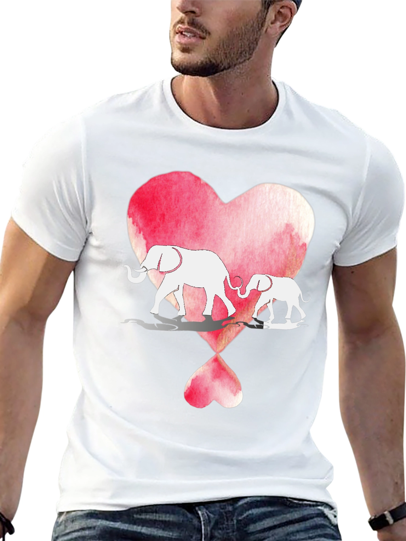 Elephant Love Heart Graphic Tee
