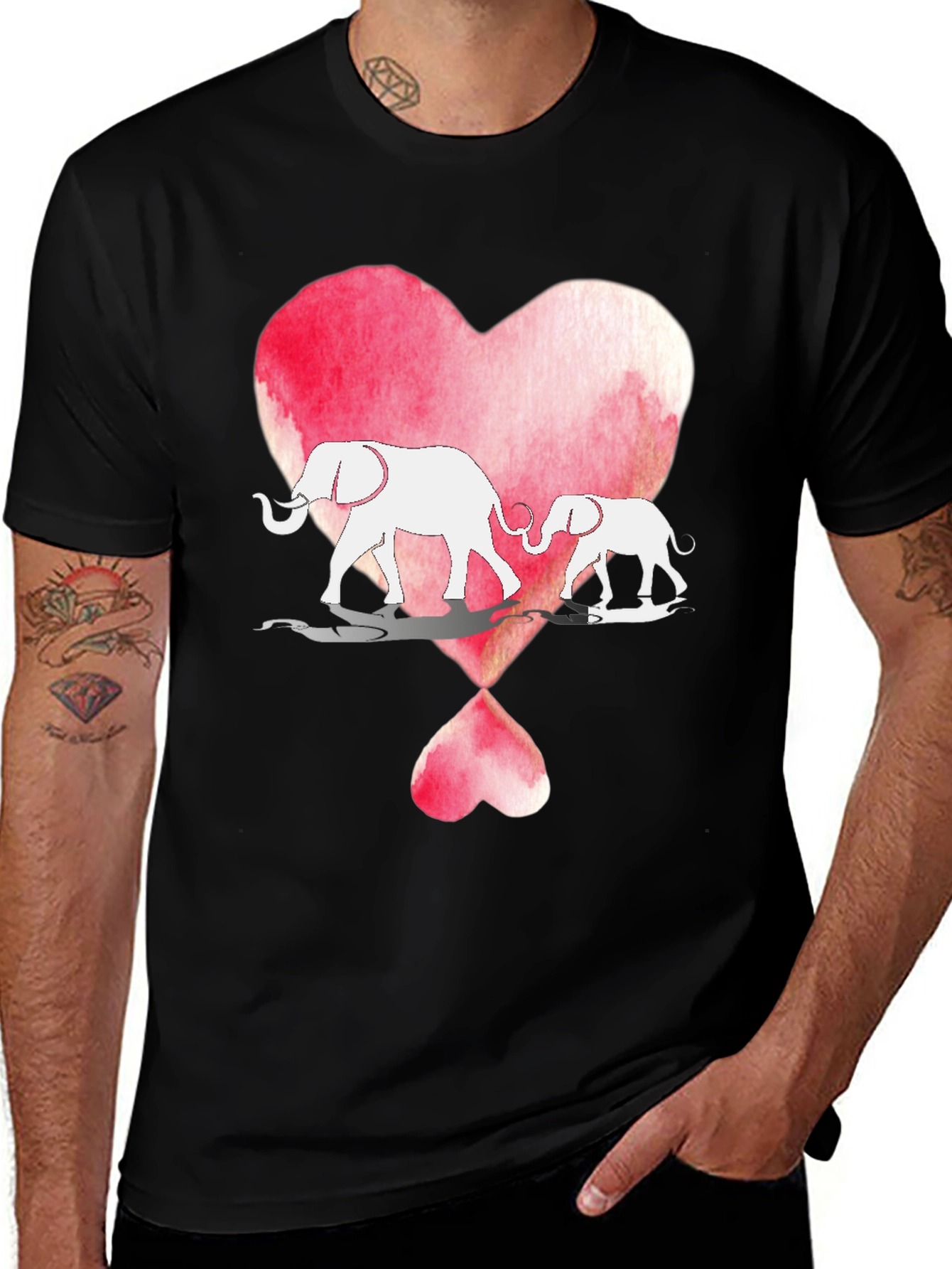 Elephant Love Heart Graphic Tee