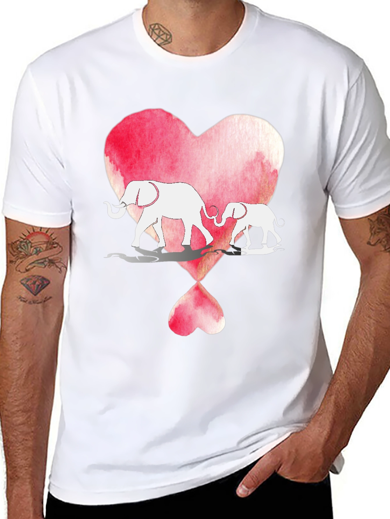 Elephant Love Heart Graphic Tee