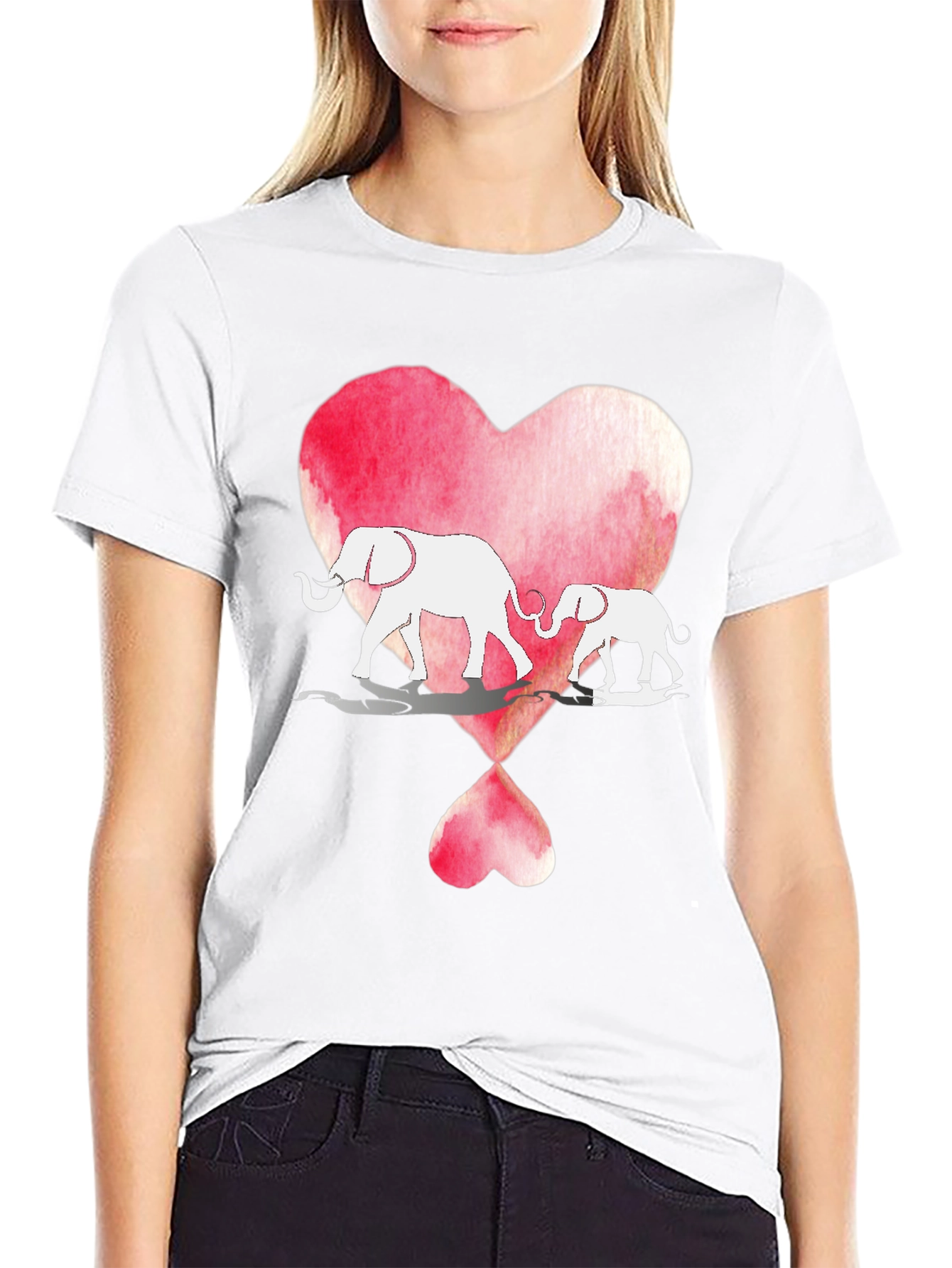 Elephant Love Heart Graphic Tee
