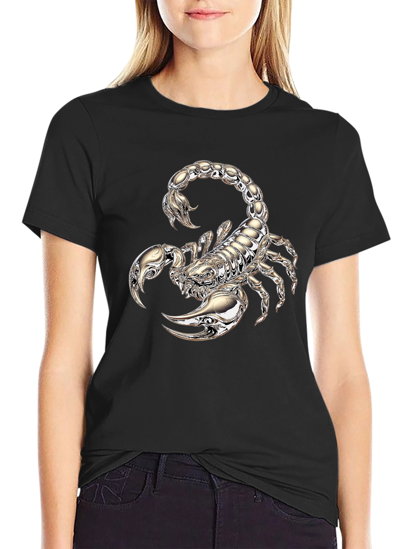 Scorpion Graphic Print T-Shirt - Black