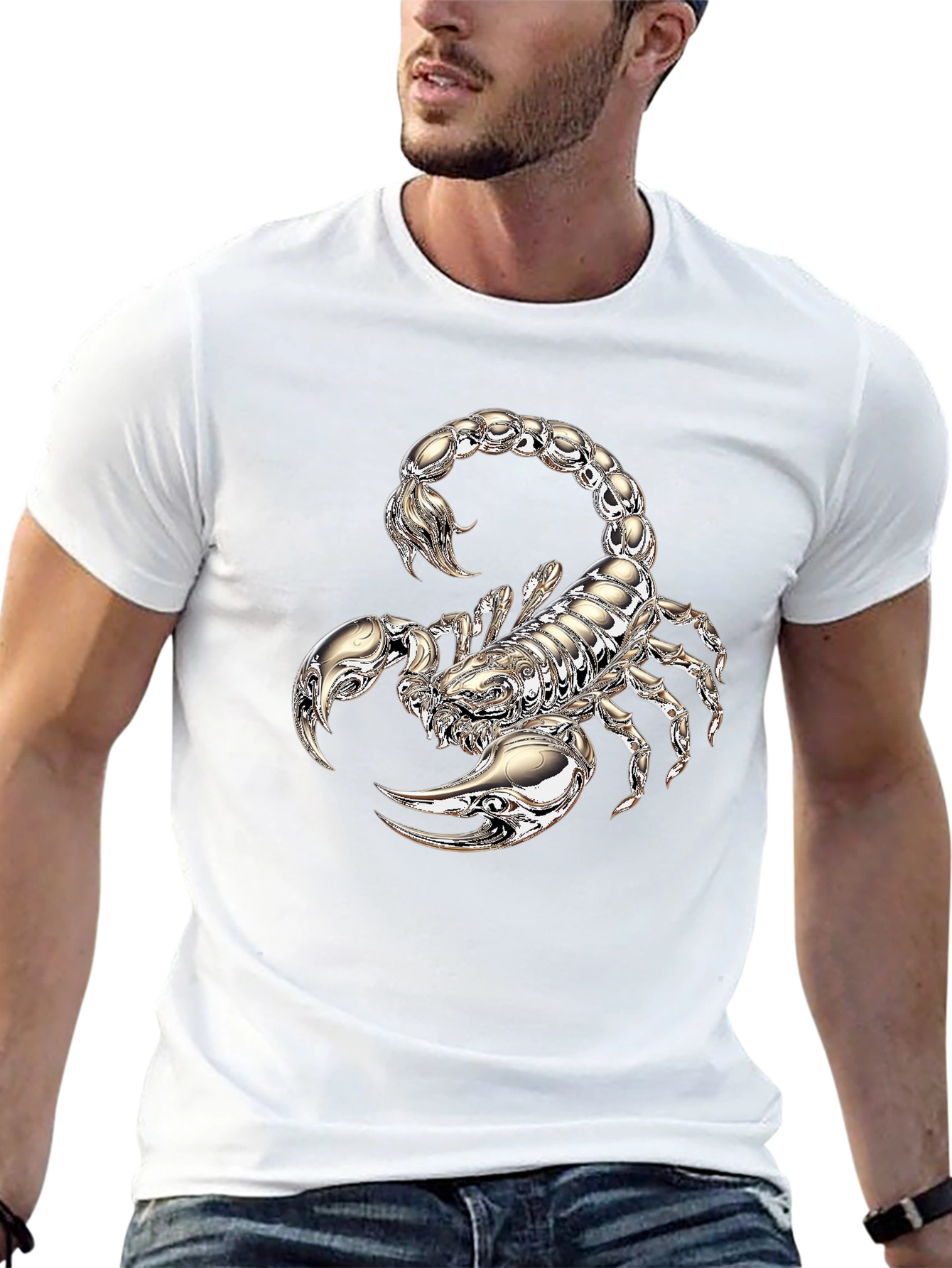 Scorpion Graphic Print T-Shirt - Black